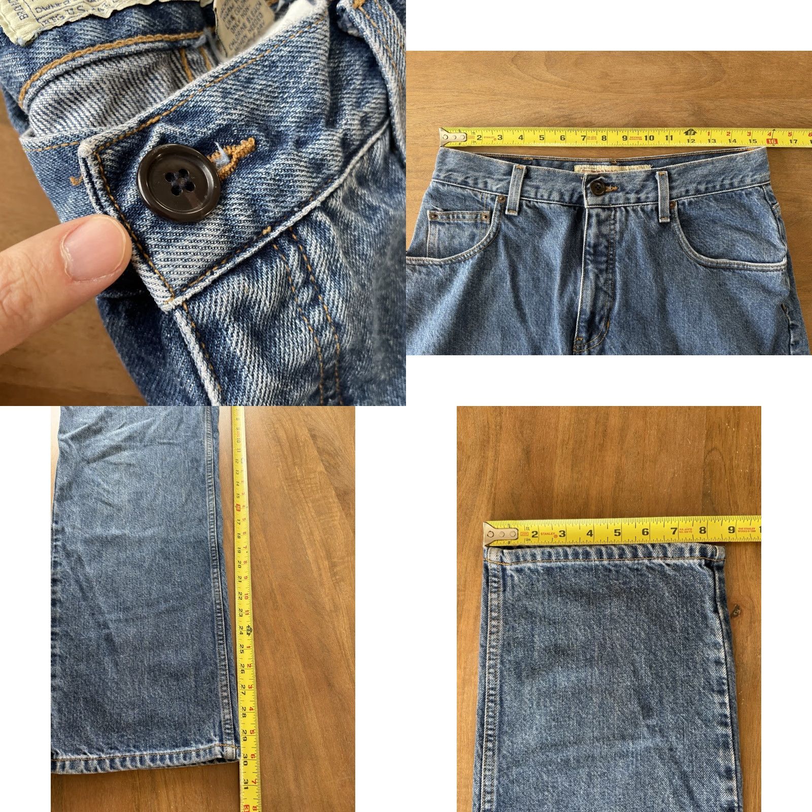 Abercrombie & Fitch VTG Abercrombie & Fitch Baggy Jeans Men 33x34 5-Pocket Denim Cotton Blue 90s Logo USA Relaxed Baggy Jeans Mens Size US 31 - 8 Thumbnail