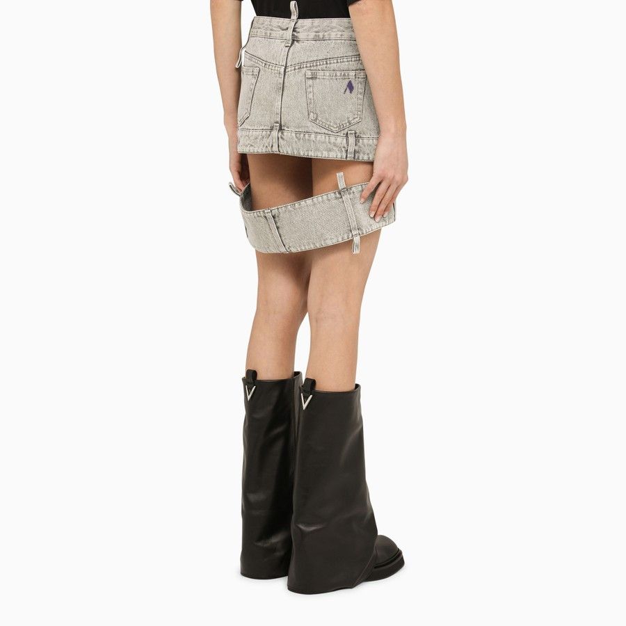 The Attico o1d2blof1024 Denim Mini Skirt in Light Grey Size 27" / US 4 / IT 40 - 4 Thumbnail