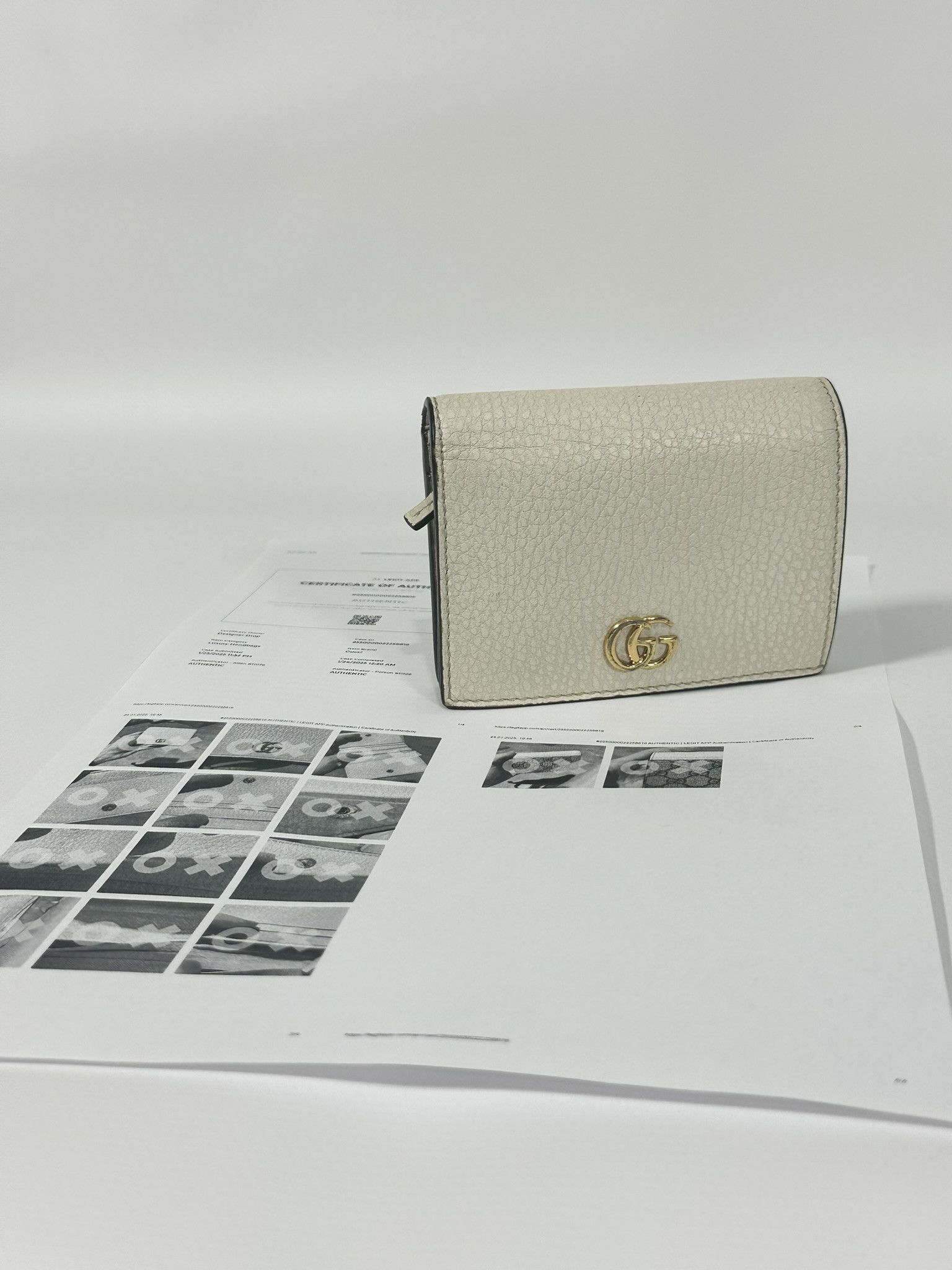 Gucci Gucci Wallet Marmont Supreme GG Monogram Ivory Leather Size ONE SIZE - 3 Thumbnail