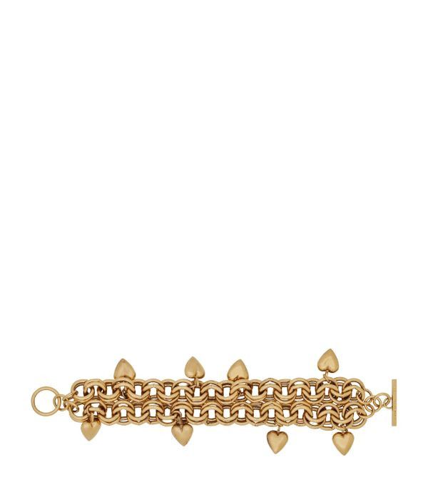 Saint Laurent Paris o1b1hav110924 Size: OS / Chain Heart Charm Bracelet Golden Size ONE SIZE - 3 Thumbnail