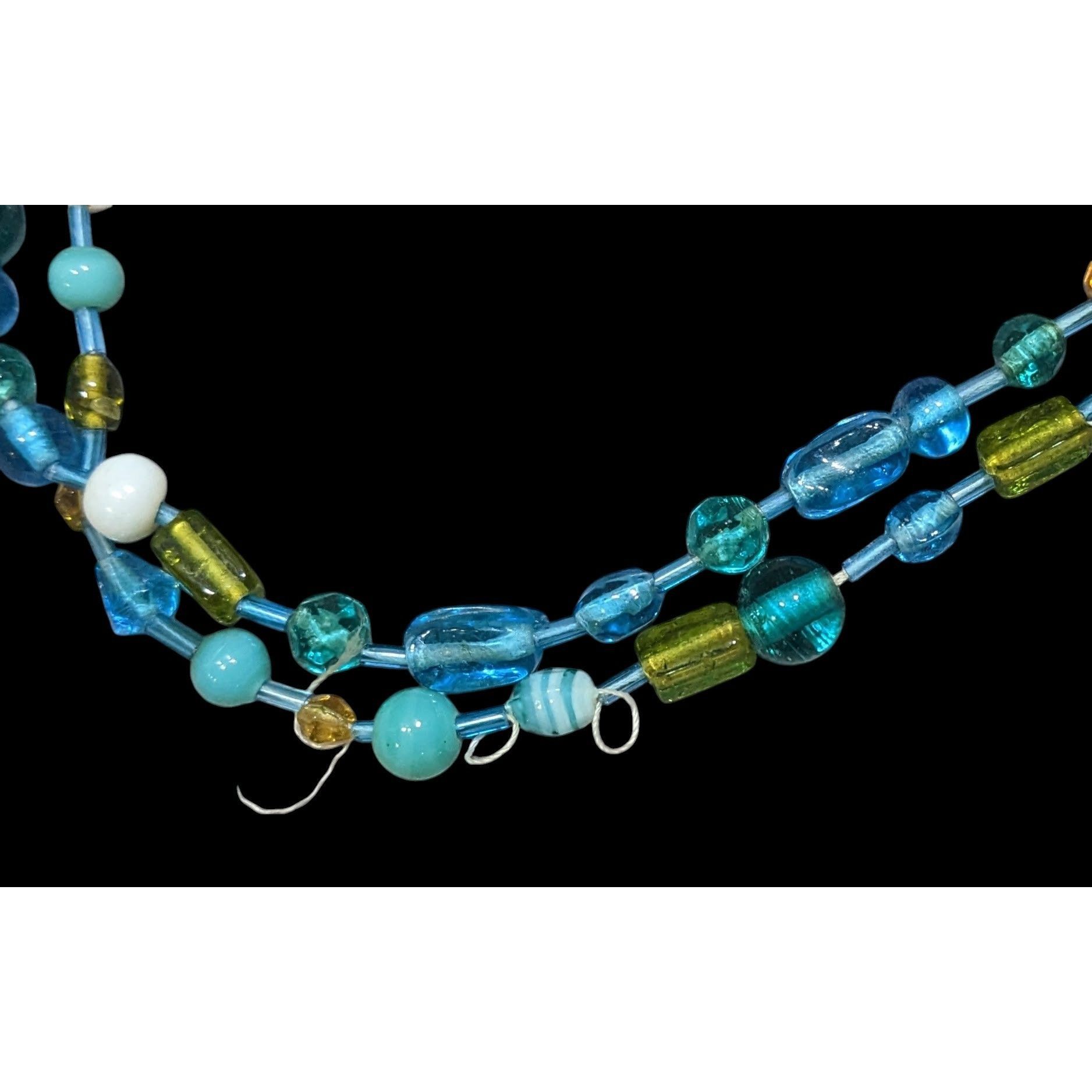 Other Handmade Cool Tone Glass Beaded Extra Long Necklace Size ONE SIZE - 10 Thumbnail