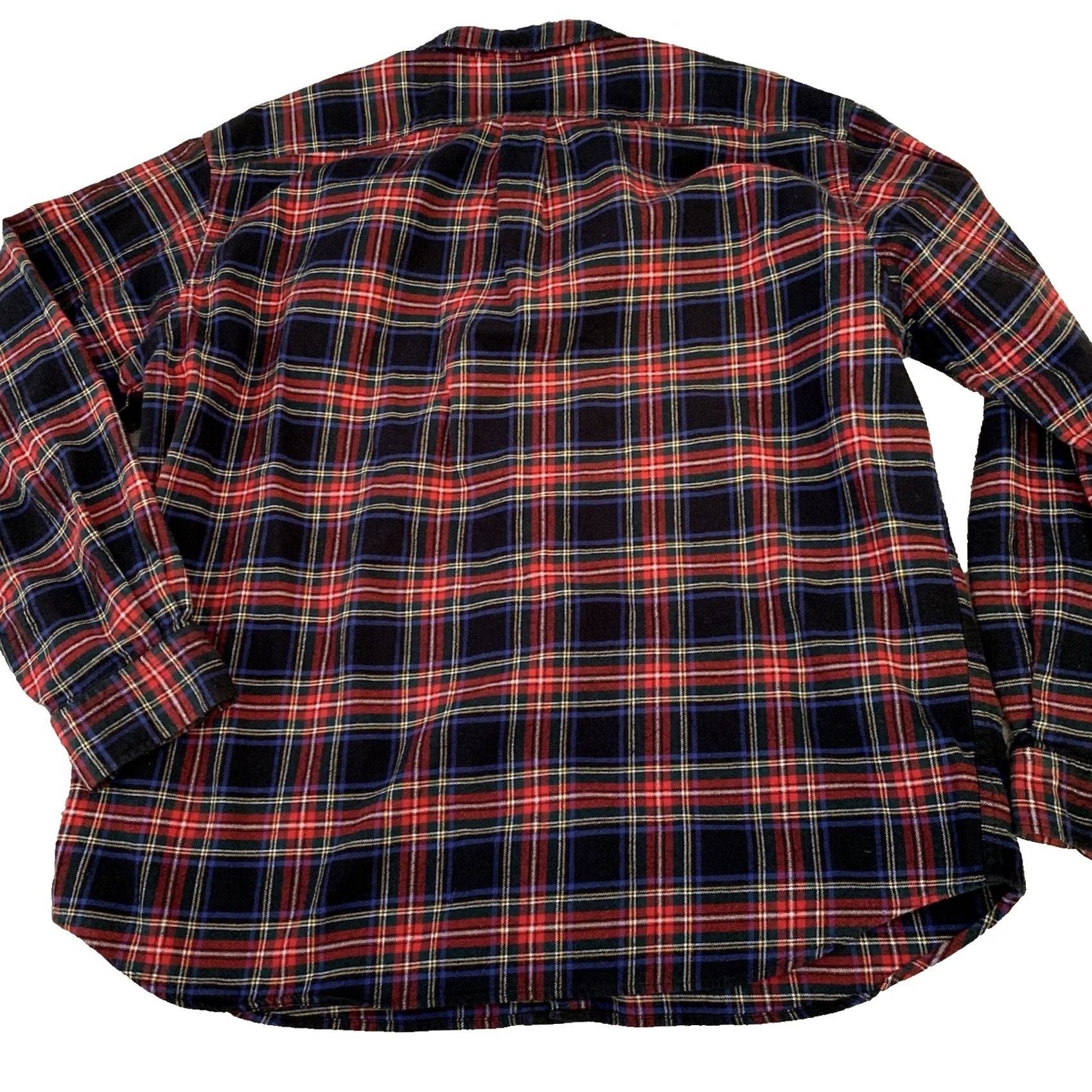 Eddie Bauer Eddie Bauer Flannel Shirt Mens XL Tartan Plaid Button-Up 100% Cotton Blue Multicolor Long Sleeve Casual Travel Easy Care Pockets Button-Down Collared Size US XL / EU 56 / 4 - 5 Thumbnail