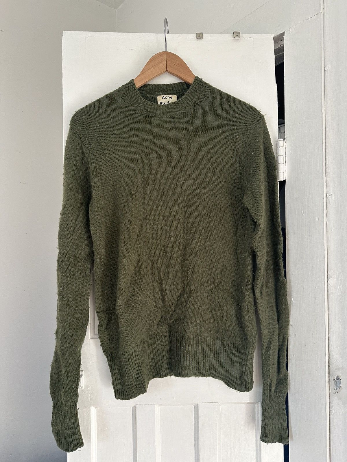 image of Acne Studios Peele Hunter Green Sweater, Men's (Size XS)