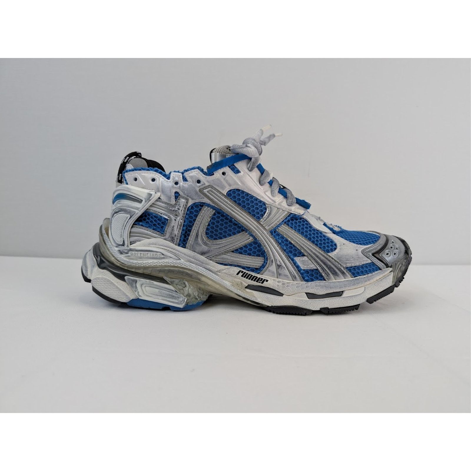 Balenciaga o1rshd1 Q:3 / Mesh Rubber Runner in Navy/White/Black/Grey Size US 8 / EU 41 - 4 Thumbnail