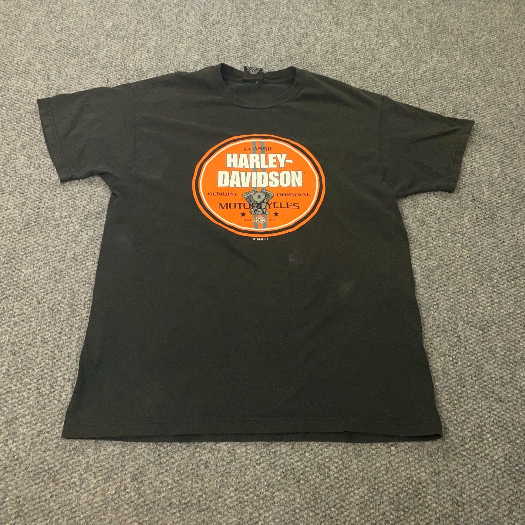 Harley Davidson VTG Harley-Davidson Shirt Mens L Black Whiskey No 7 Myrtle Beach Biker 1998 90s Grunge Logo T-Shirt Mens Black Harley-Davidson Shirt Size US L / EU 52-54 / 3 - 2 Thumbnail