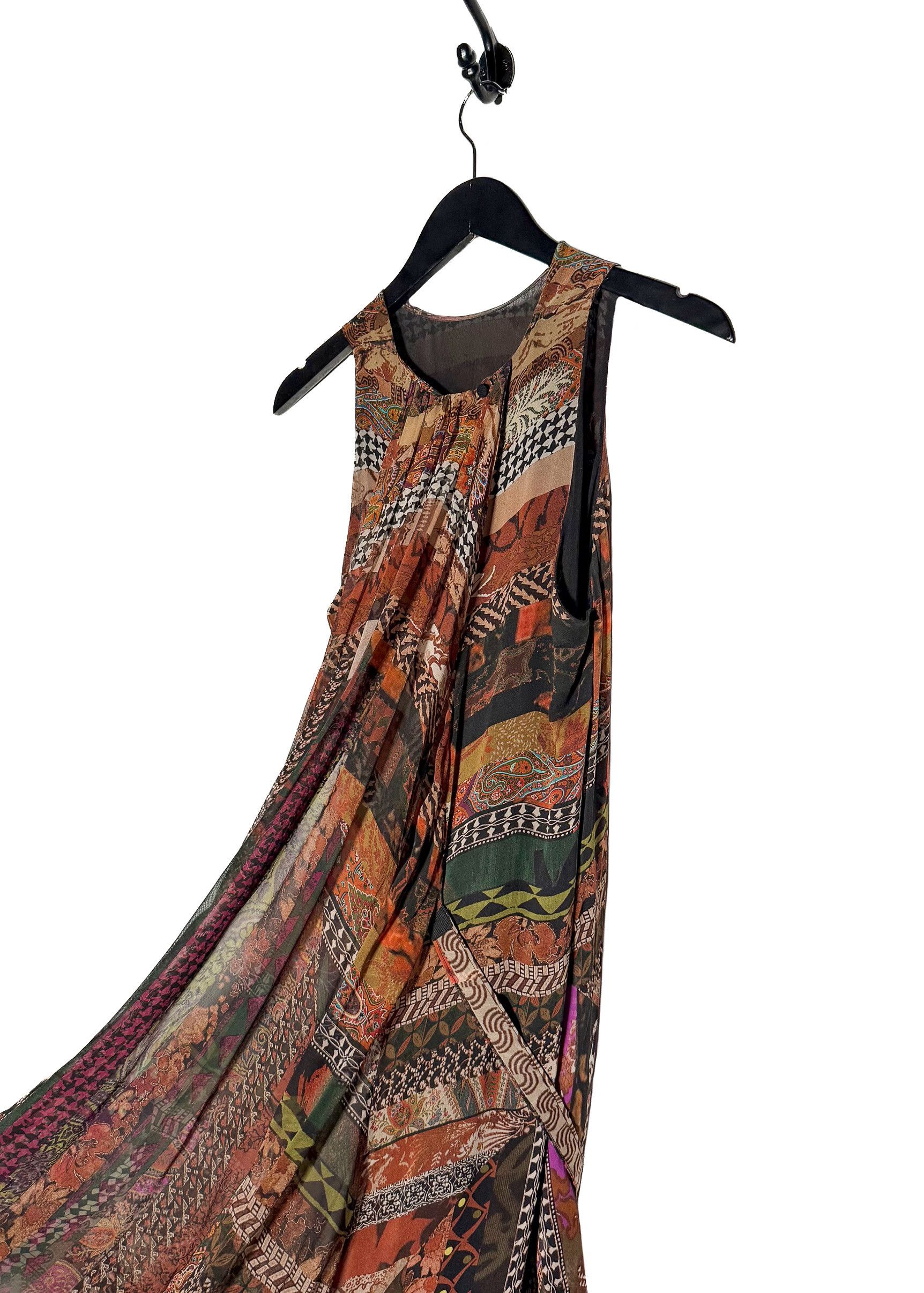 Etro Etro Brown Silk Multipattern Maxi Sleeveless Dress Size M / US 6-8 / IT 42-44 - 4 Thumbnail