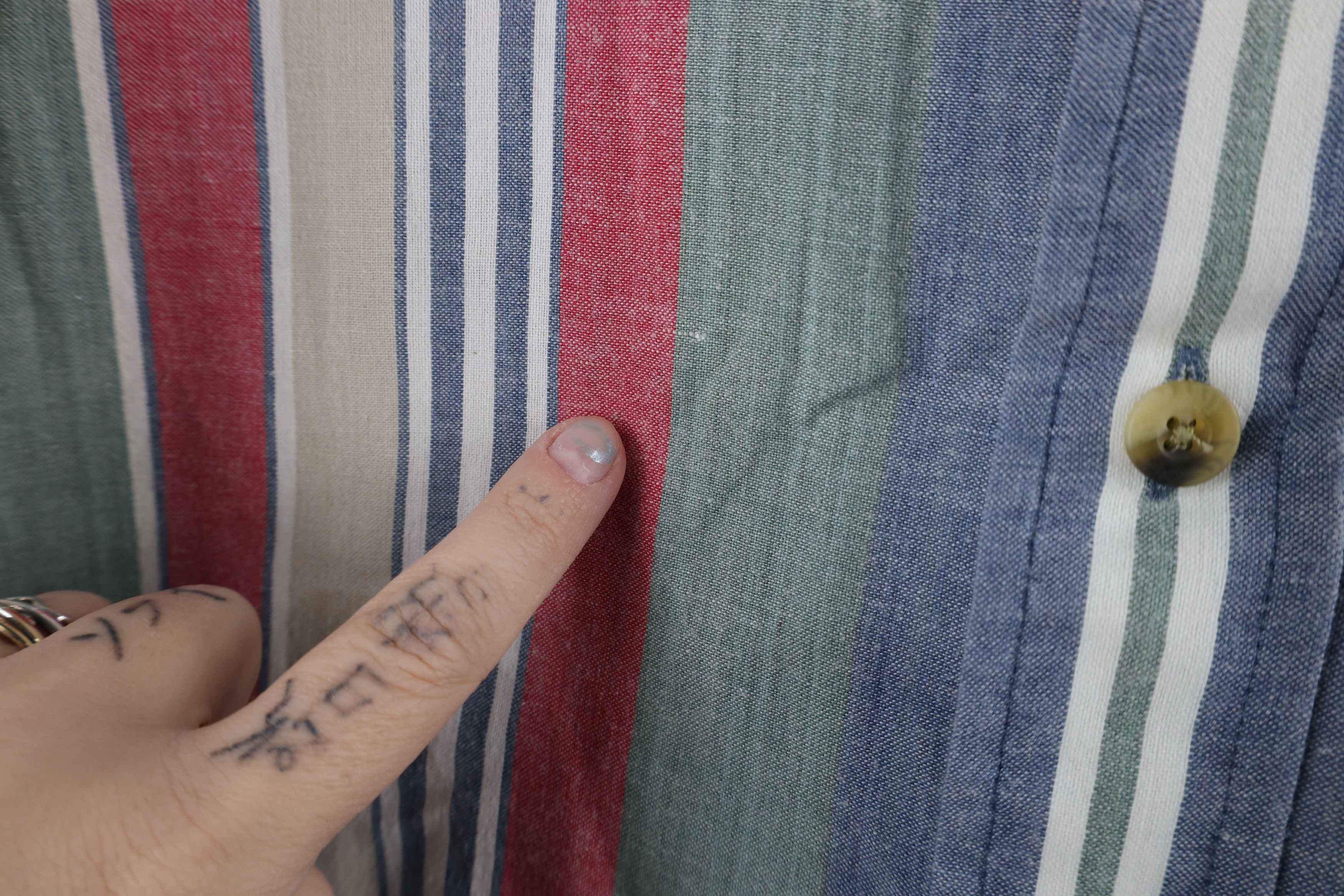 Lands' End × Vintage Vintage 90s Lands End Striped Button Down Shirt Cotton Size US L / EU 52-54 / 3 - 5 Thumbnail