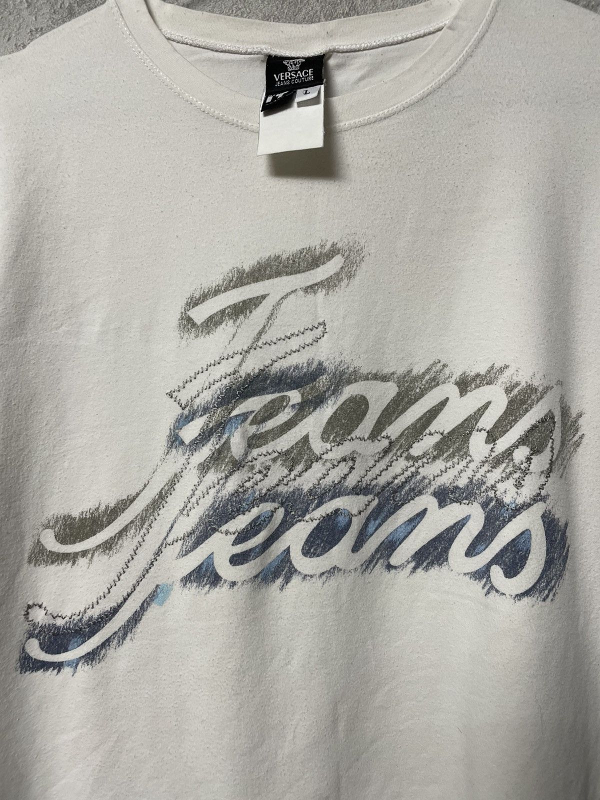 Versace Jeans Couture Vintage Versace Jeans Couture White T-Shirt Women’s Size L / US 10 / IT 46 - 5 Thumbnail