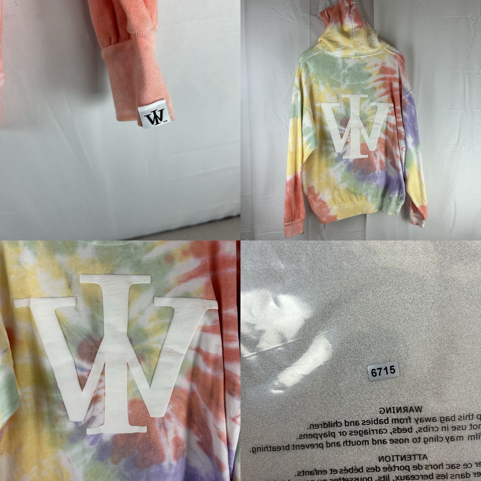 Vintage WRLDINVSN Sweatshirt Hoodie Mens Large Tie Dye Graphic Print Hooded Pullover Pockets Streetwear VSN Trust in Your VSN Size US L / EU 52-54 / 3 - 8 Thumbnail