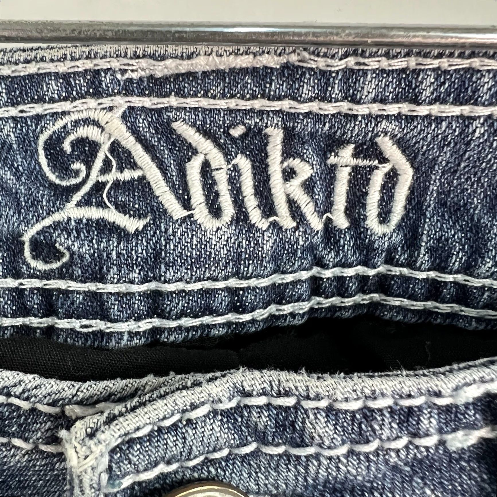 Denime Adiktd Straight Denim Jeans Women’s Size 6 Blue 32X32 Embellished Vintage: No Rise: Low Size 28" / US 6 / IT 42 - 6 Thumbnail