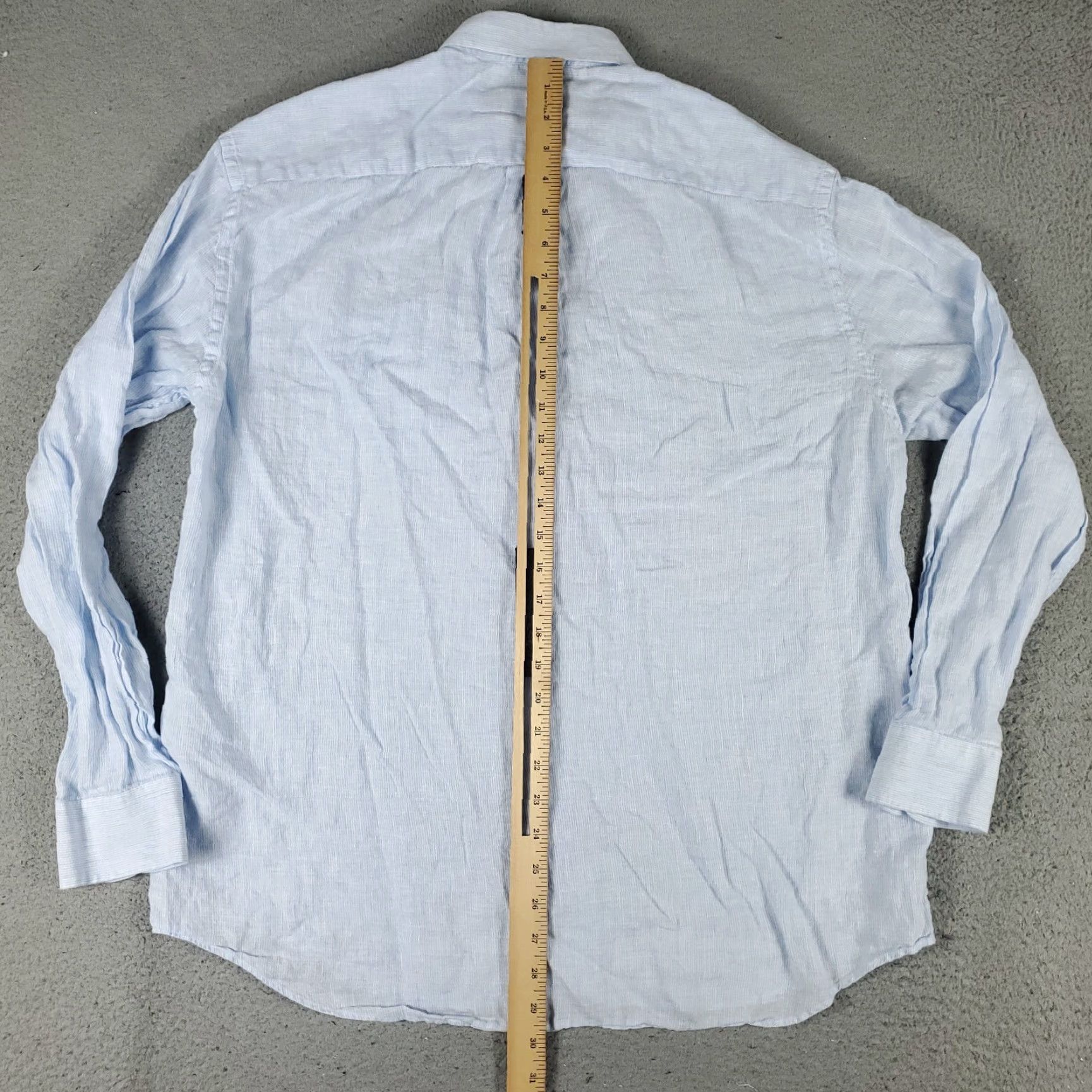 Vineyard Vines VINEYARD VINES Shirt Large Blue Striped Linen Casual Button-Up Long Sleeve Mens Size US L / EU 52-54 / 3 - 4 Thumbnail