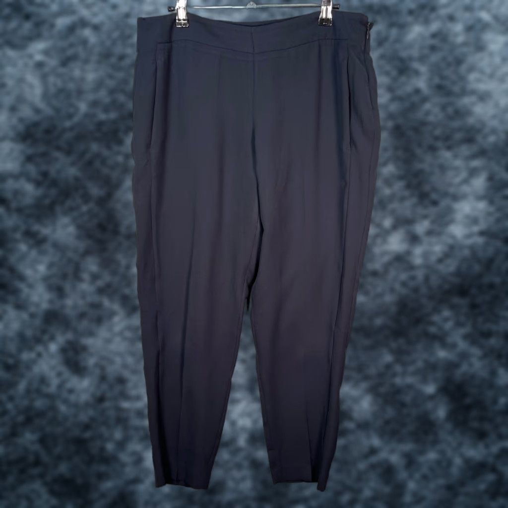 Theory Theory Womens Dress Pants Blue Tapered Leg 10 Adult Regular Wool Polyester Dress Pants Womens Mens (adjusted for gender at end) Size 32" / US 10 / IT 46 - 1 Thumbnail