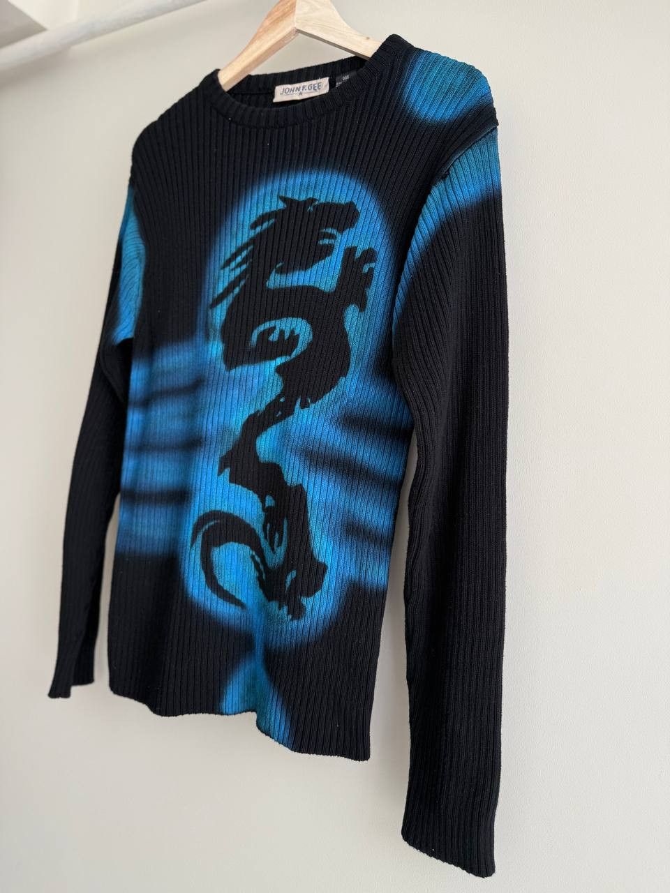 Japanese Brand John FGEE Vintage Avant Garde Dragon Y2K Tribal Knit Sweater Size US L / EU 52-54 / 3 - 3 Thumbnail