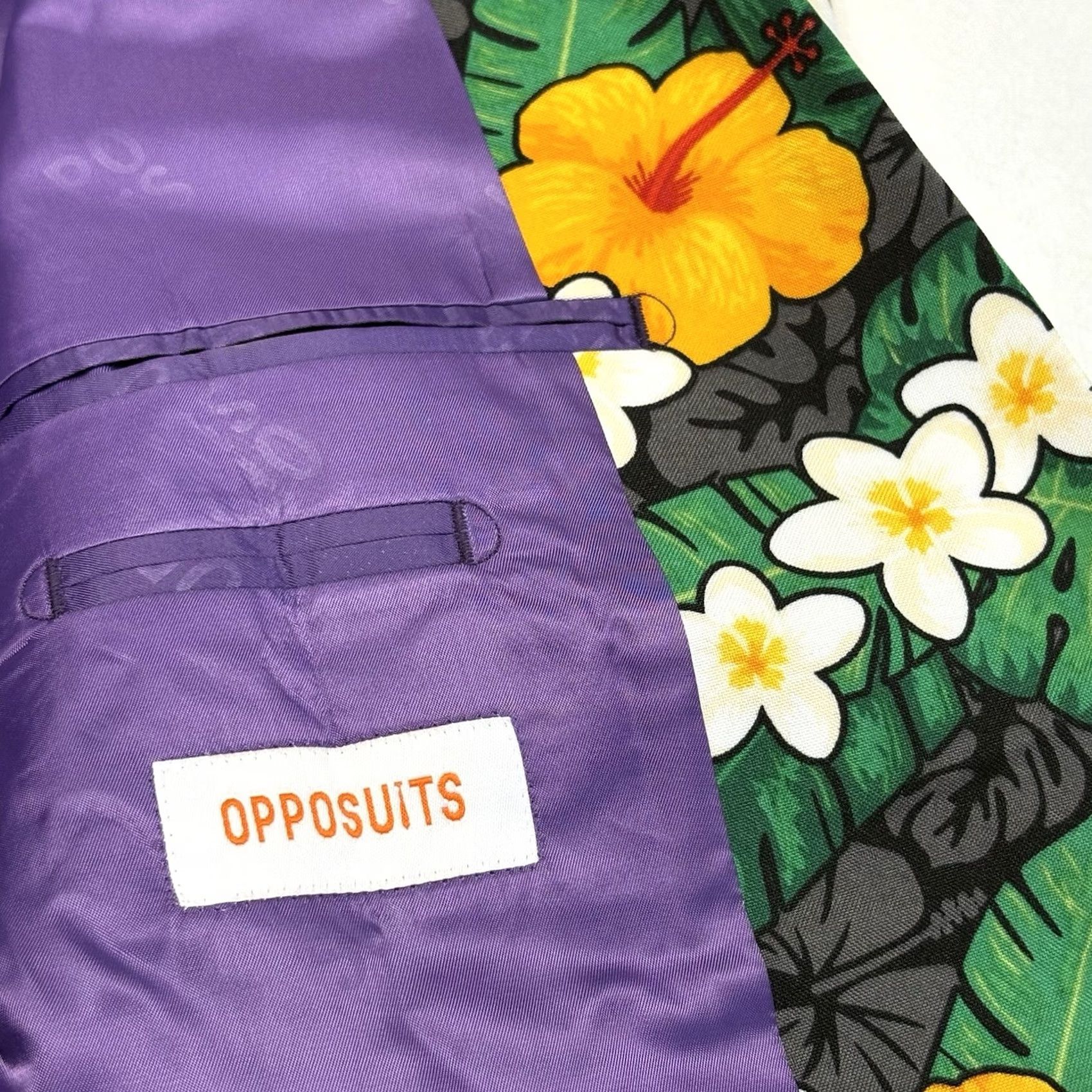 Vintage OppoSuits Tropical Treasure 2 Pc. Black Floral Suit Men’s Size 38 Size 38R - 7 Thumbnail