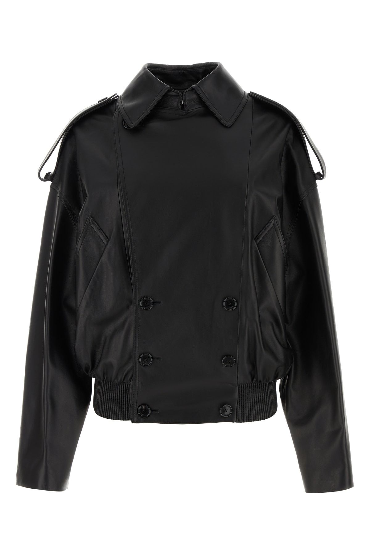 Image of Loewe Black Nappa Leather Jacket, Women's (Size XS)