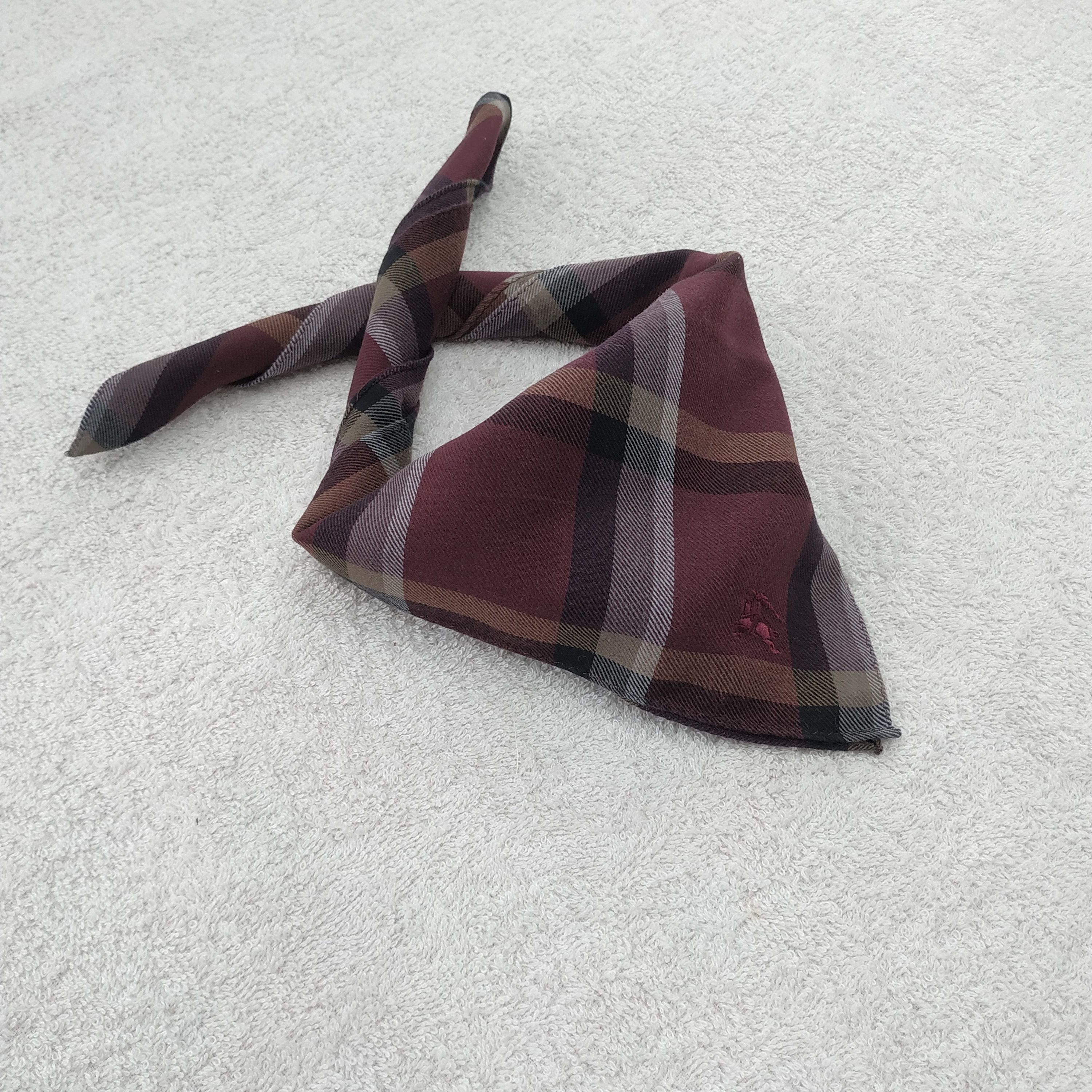 Burberry × Vintage Burberry Bandana / Handkerchief / Neckerchief - S012 Size ONE SIZE - 3 Thumbnail