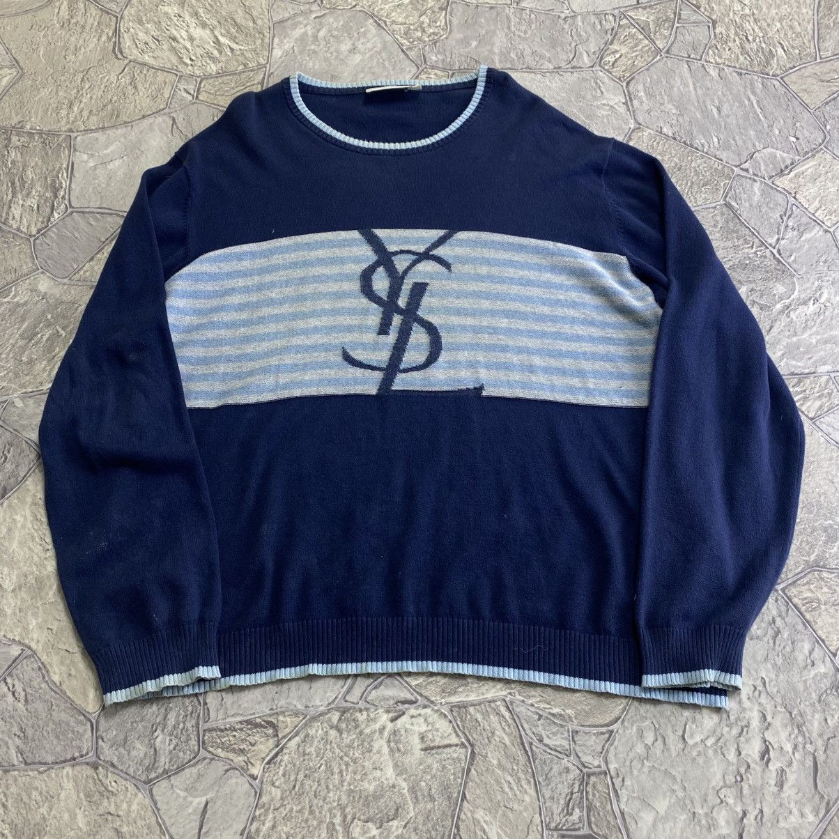Yves Saint Laurent YSL Yves Saint Lauren big logo vintage sweater Size US XL / EU 56 / 4 - 1 Thumbnail