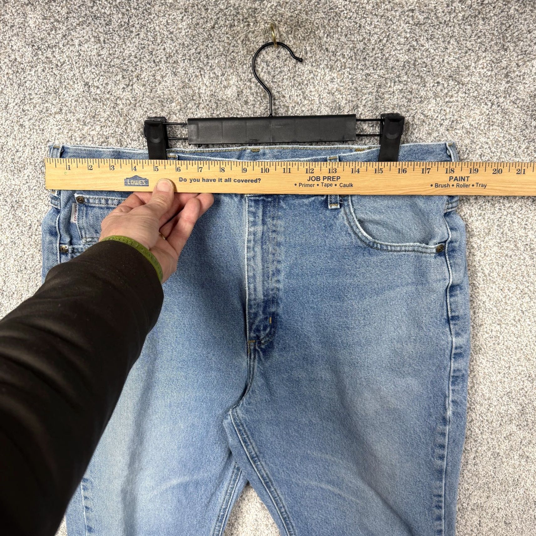 Carhartt Carhartt Jeans Mens 37x30 Blue Stonewash Denim Straight Traditional Fit Workwear Size US 38 / EU 54 - 2 Thumbnail