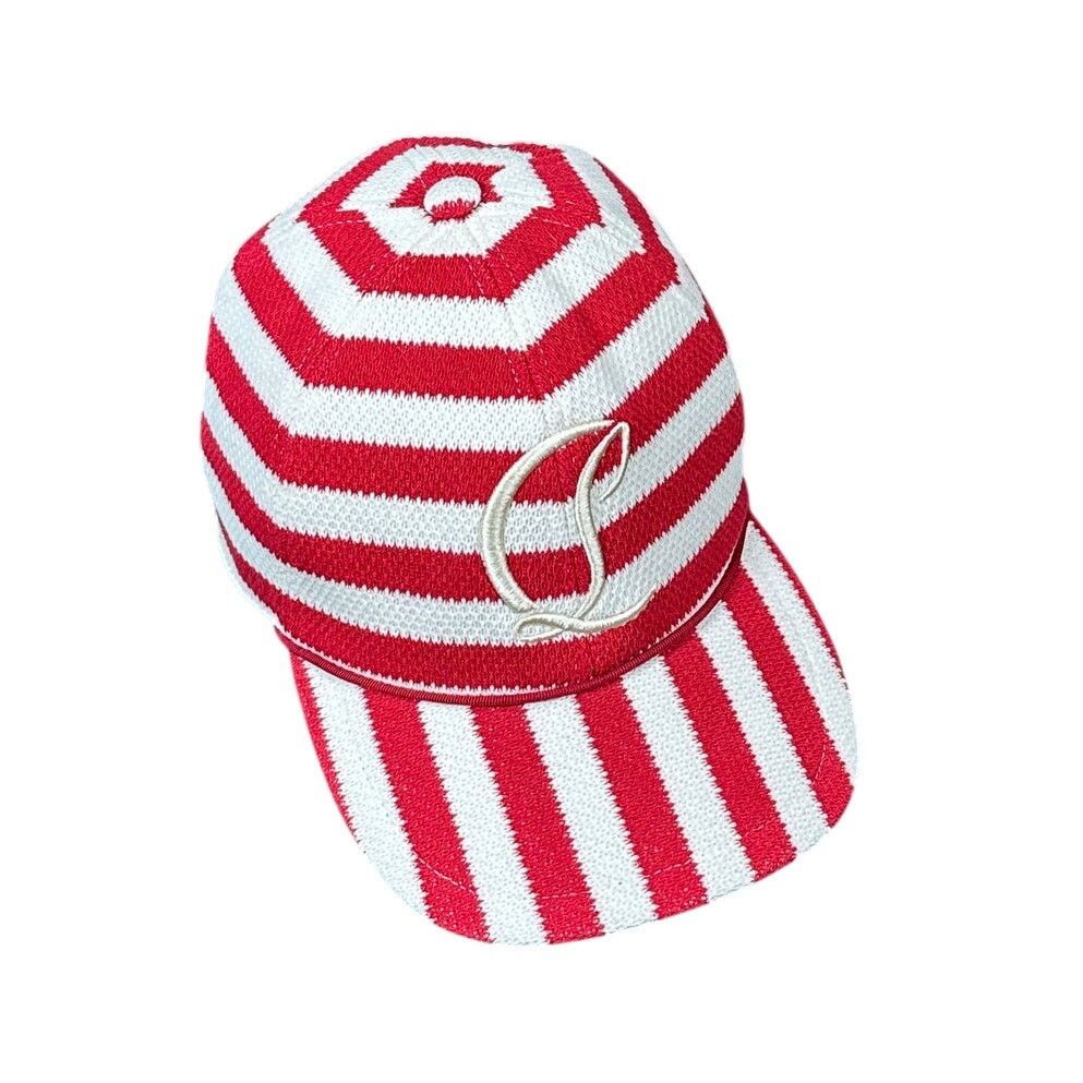 Christian Louboutin Christian Louboutin Mooncrest Hat Red White CL MgmSz M NWT Size ONE SIZE - 1 Thumbnail
