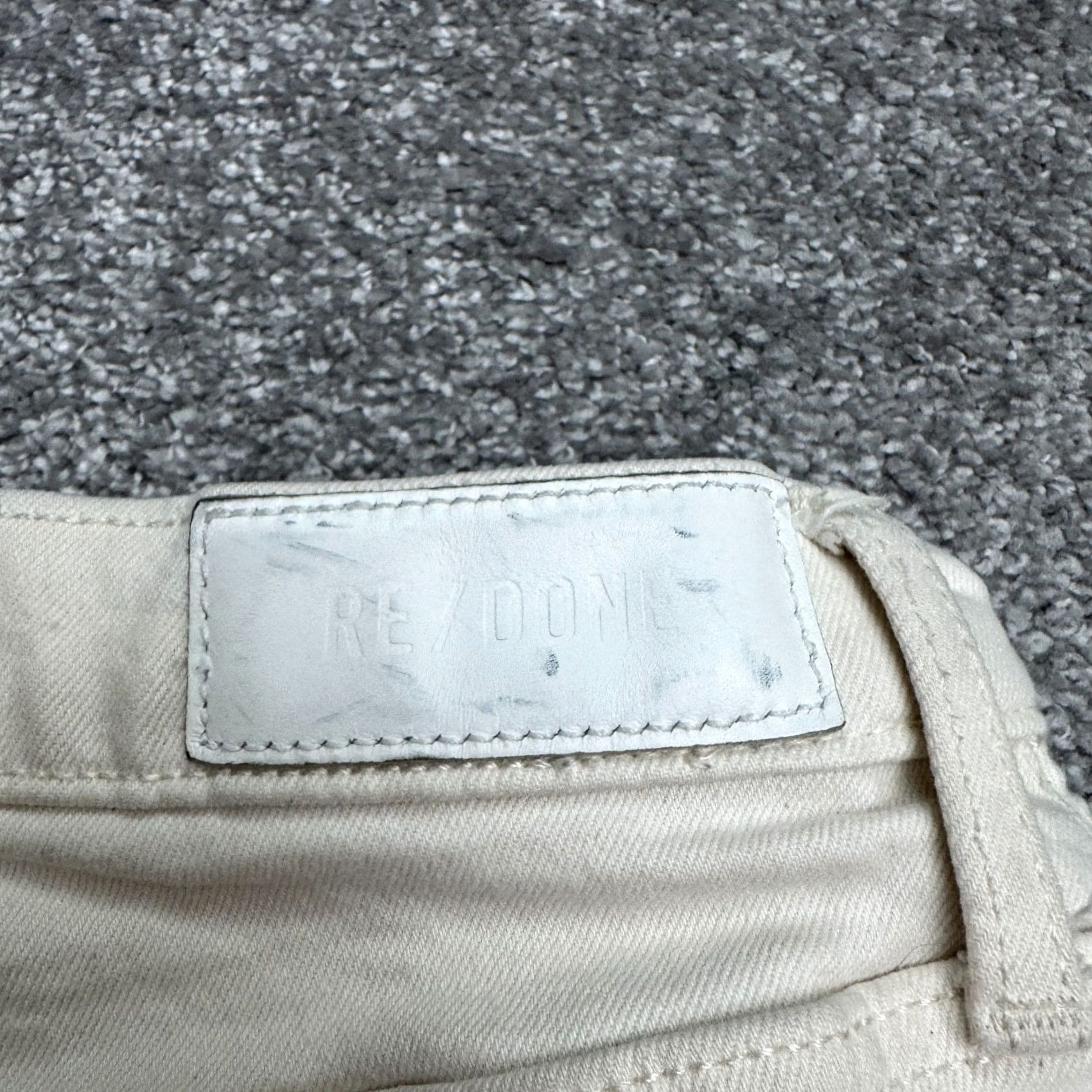 RE/DONE RE/DONE 70s Stove Pipe High Rise Button Fly Denim Jeans Womens 26 Beige Stretch Size 26" / US 2 / IT 38 - 6 Thumbnail