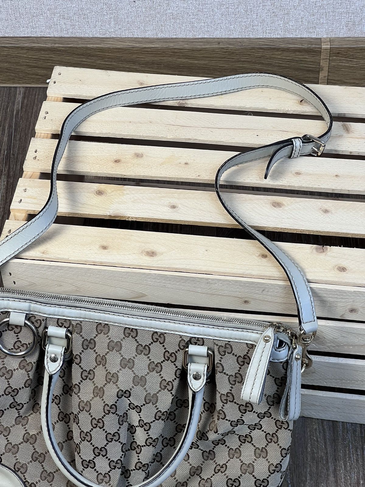 Gucci Gucci GG Canvas/Leather Sukey 2Way Shoulder Bag Beige Size ONE SIZE - 9 Thumbnail