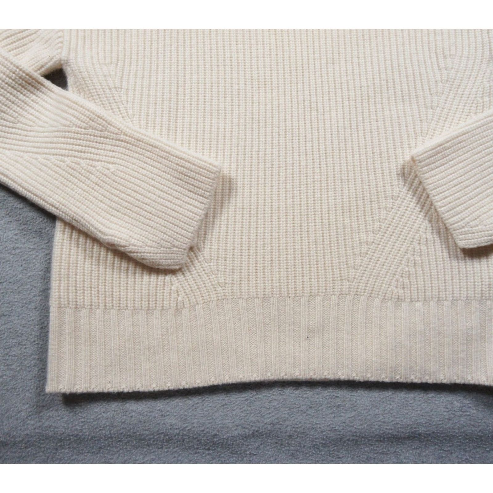 Veronica Beard Veronica Beard Sweater Womens XS Beige Ribbed Turtleneck Knit Pullover Pullover Ladies Size XS / US 0-2 / IT 36-38 - 3 Thumbnail