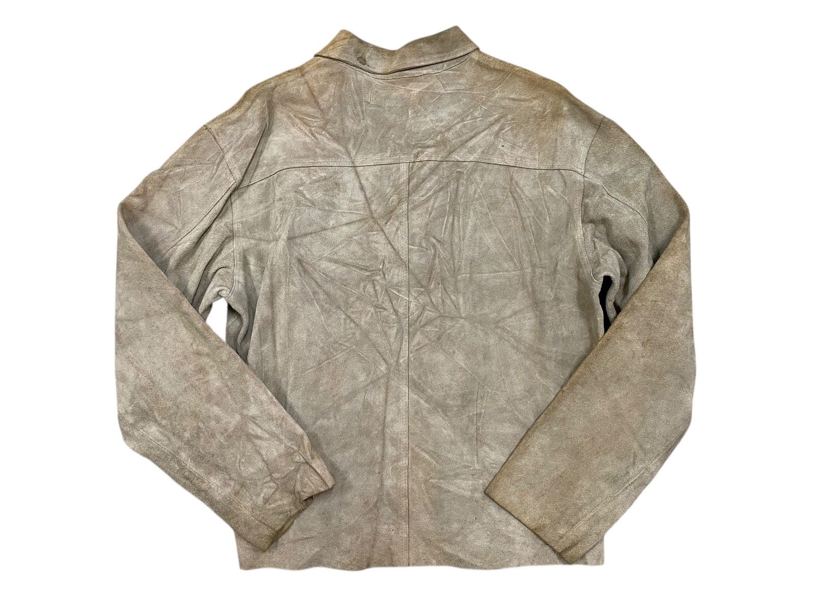 Vintage Vintage CRAZY HORSE Suede Lace-Up Jacket Cowhide Leather Size US L / EU 52-54 / 3 - 3 Thumbnail