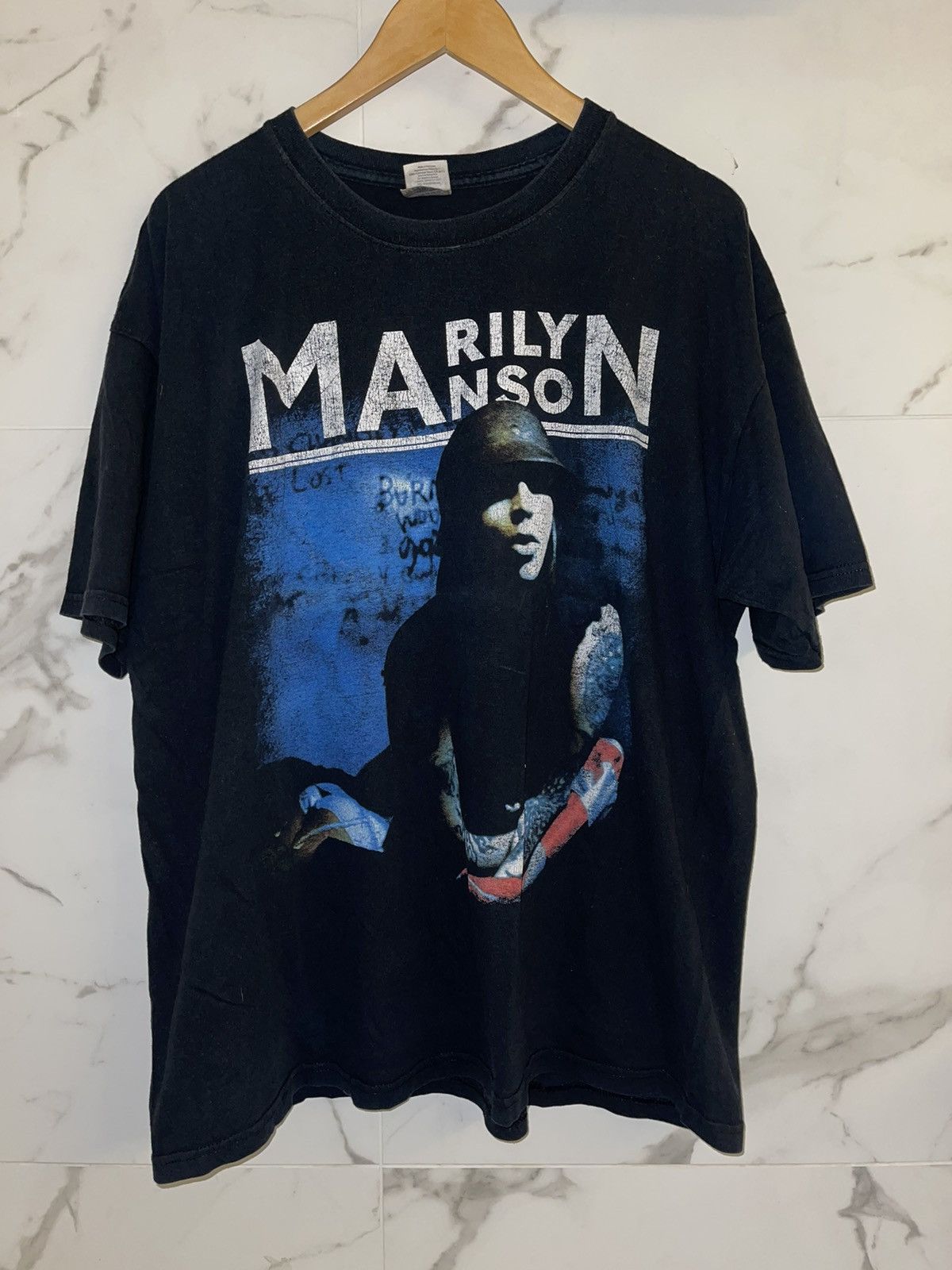 Band Tees × Marilyn Manson × Vintage Marilyn Manson Vintage big logo tee Size US XL / EU 56 / 4 - 1 Thumbnail