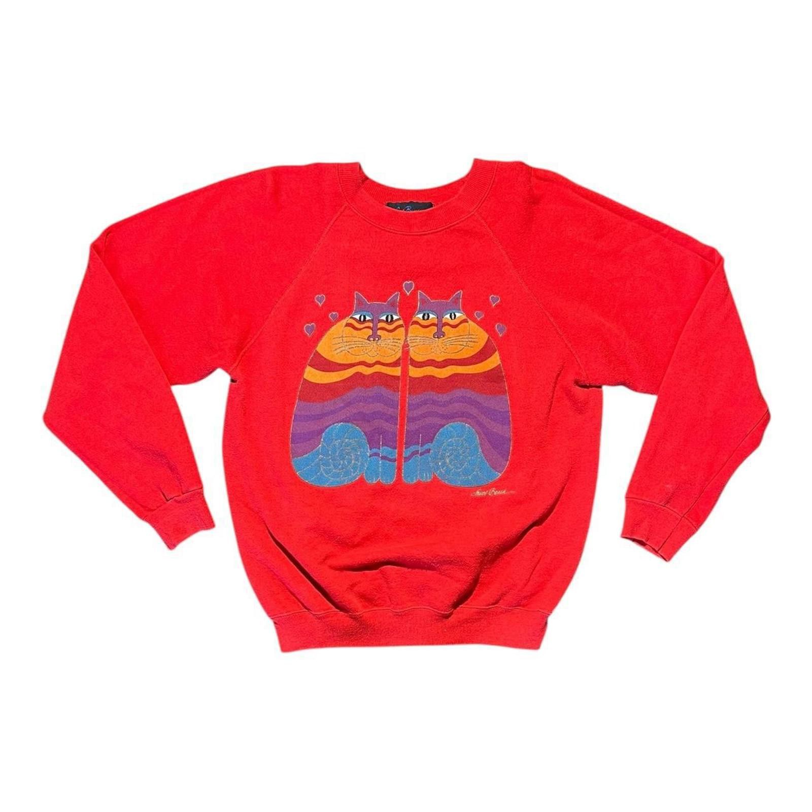 Designer VTG 90s Laurel Burch Cat Lovers Crewneck Sweatshirt Size M / US 6-8 / IT 42-44 - 1 Thumbnail