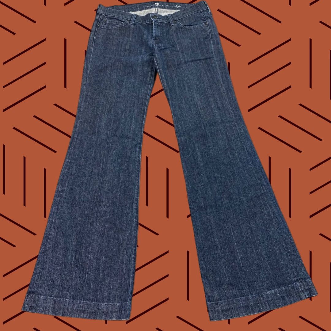 7 For All Mankind 7 For All Mankind Dojo Jeans Womens Flared Jeans 29 Blue Denim 7 For All Mankind Dojo Flared Jeans Womens Sz 29 Mid Rise Stretch Denim (31x32) Size 29" - 1 Thumbnail
