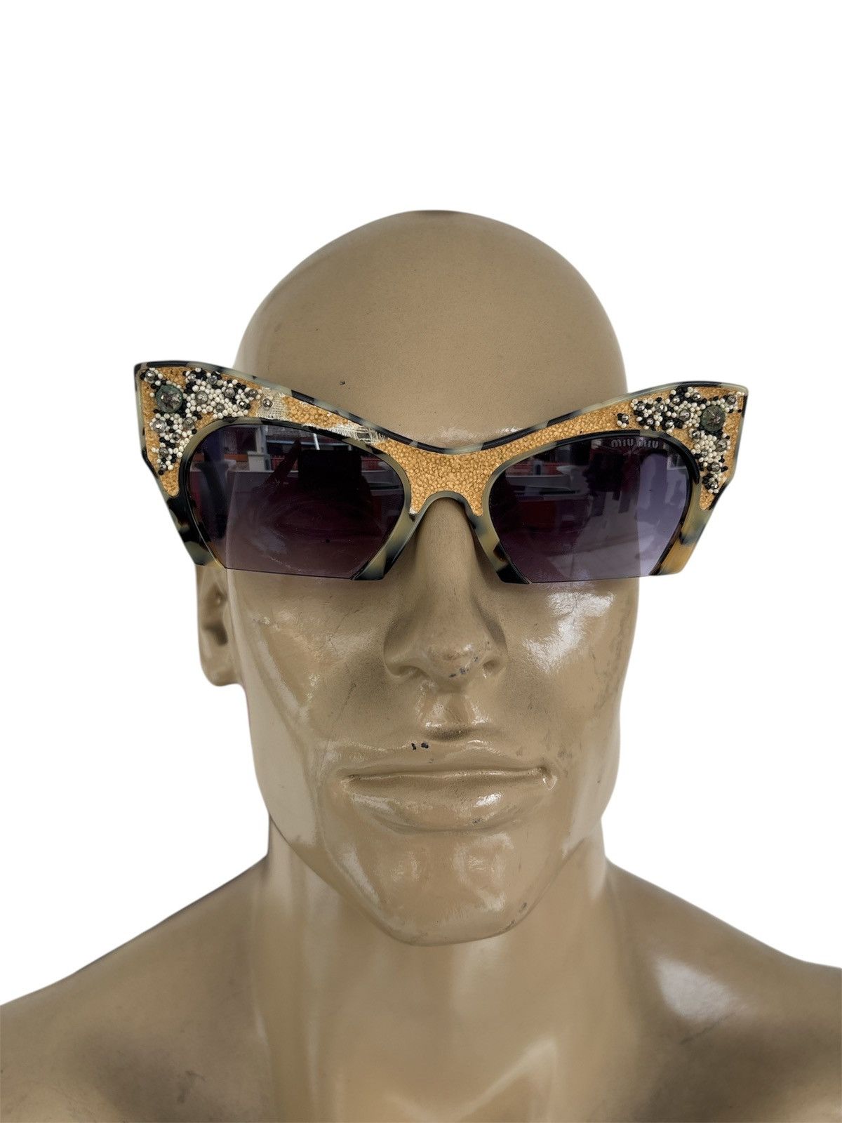 Miu Miu Embellished Cat-Eye Sunglasses Size ONE SIZE - 3 Thumbnail
