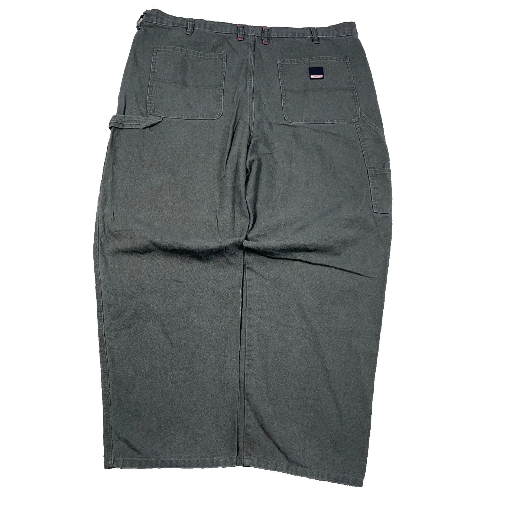 Olive Craftsman Pants Men 44x32 Green Carpenter Canvas Baggy Dark Olive Vintage Y2K Casual Workwear 5-Pocket Regular Straight Mens Size US 44 / EU 60 - 2 Thumbnail