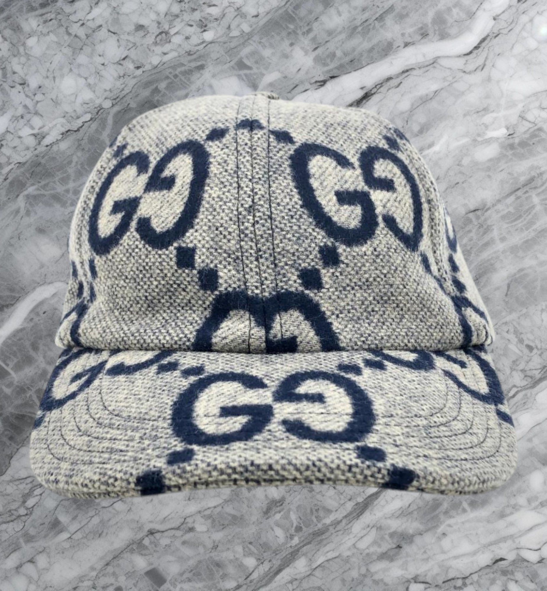 Gucci Gucci GG Monogram Jumbo Wool Canvas Baseball Cap Hat Size ONE SIZE - 2 Thumbnail