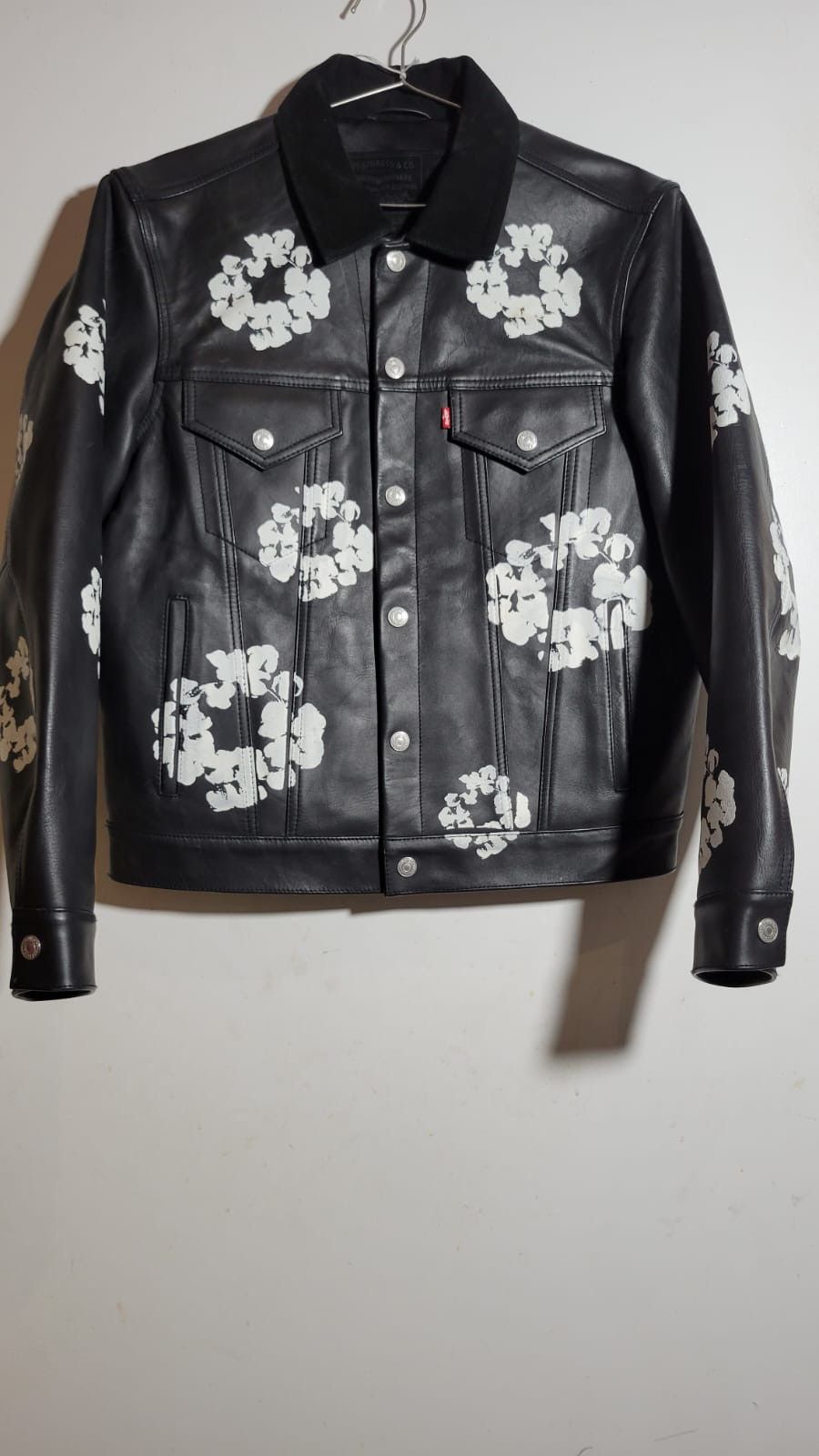 image of Black Denim Tears X Levi Leather Jacket, Men's (Size Small)