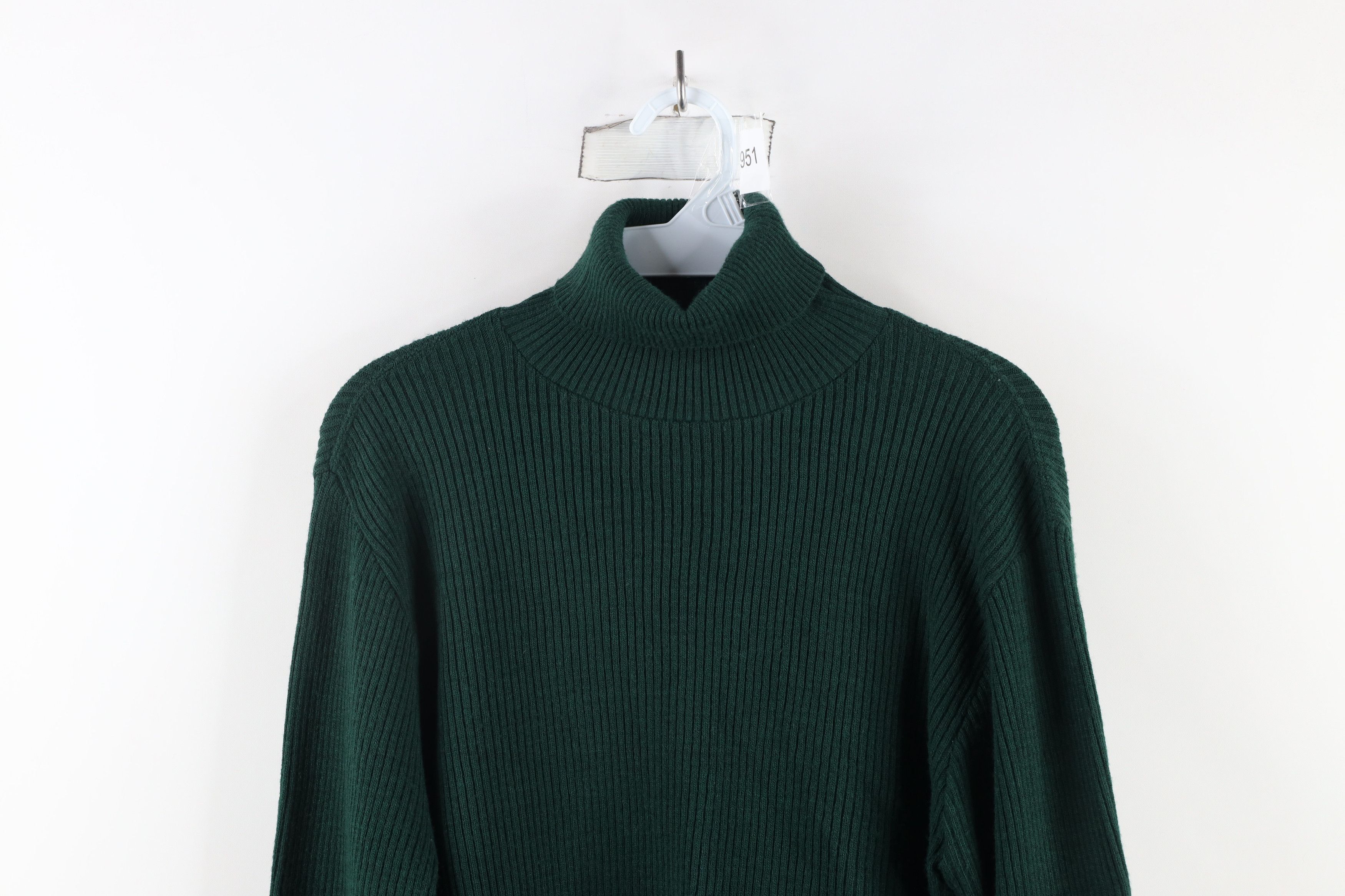 Vintage Vintage 70s Streetwear Ribbed Turtleneck Sweater Green USA Size L / US 10 / IT 46 - 2 Thumbnail