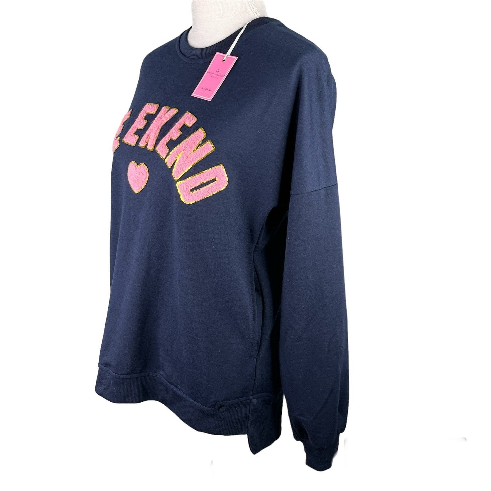 Other Simply Southern Weekend Sparkle Pullover Pockets Navy S New Size S / US 4 / IT 40 - 13 Thumbnail