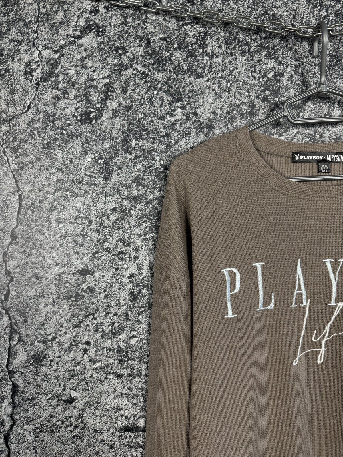 Playboy Playboy Lifestyle Missguided Waffle Crew Pullover Sweatshirt Size M / US 6-8 / IT 42-44 - 3 Thumbnail
