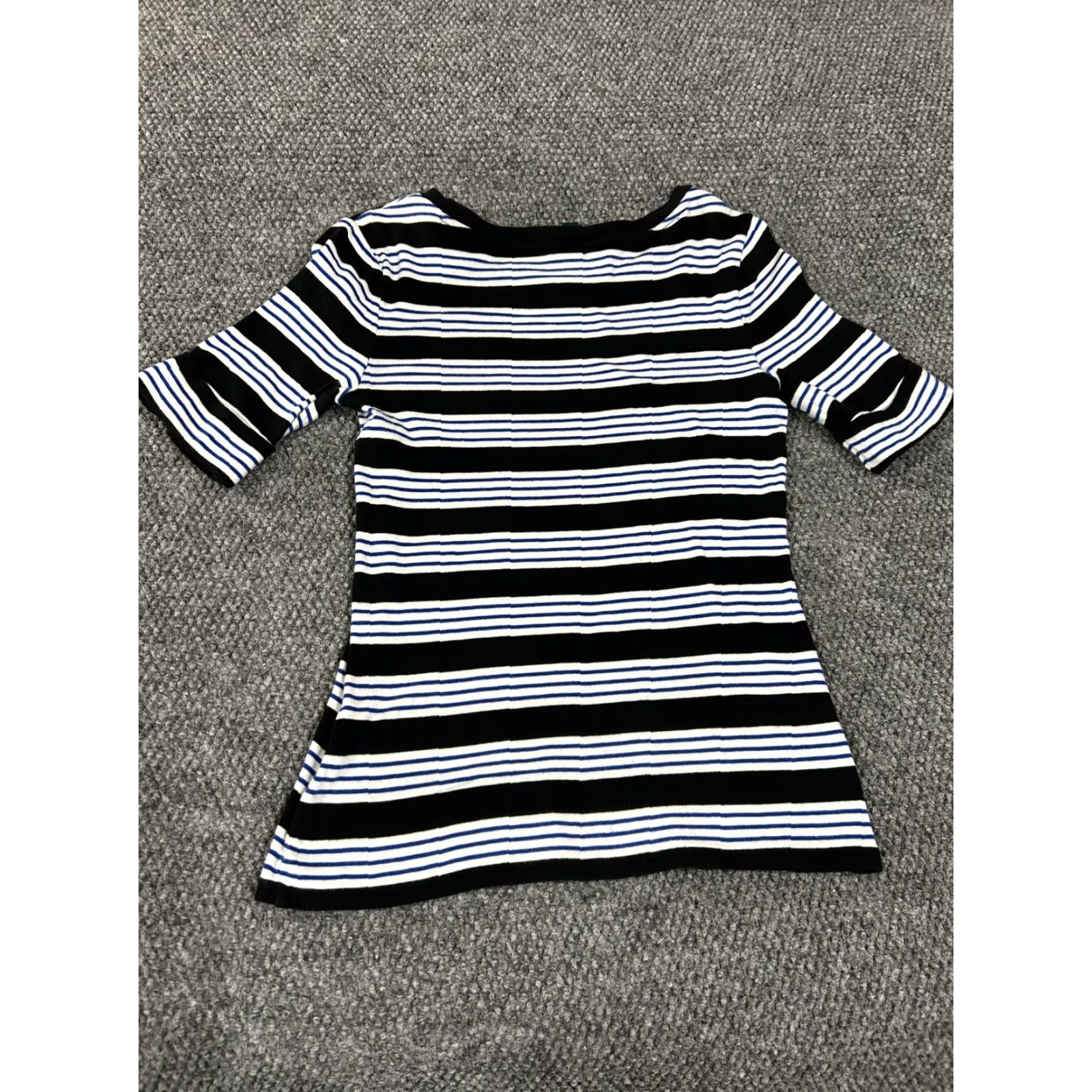 Ralph Lauren Lauren Ralph Lauren top Womens M Black White Blue stretch casual Shirt Size M / US 6-8 / IT 42-44 - 6 Thumbnail