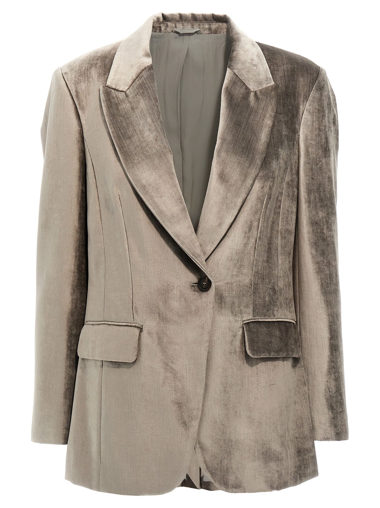 Brunello Cucinelli Single-breasted chenille blazer Size M / US 6-8 / IT 42-44 - 1 Thumbnail
