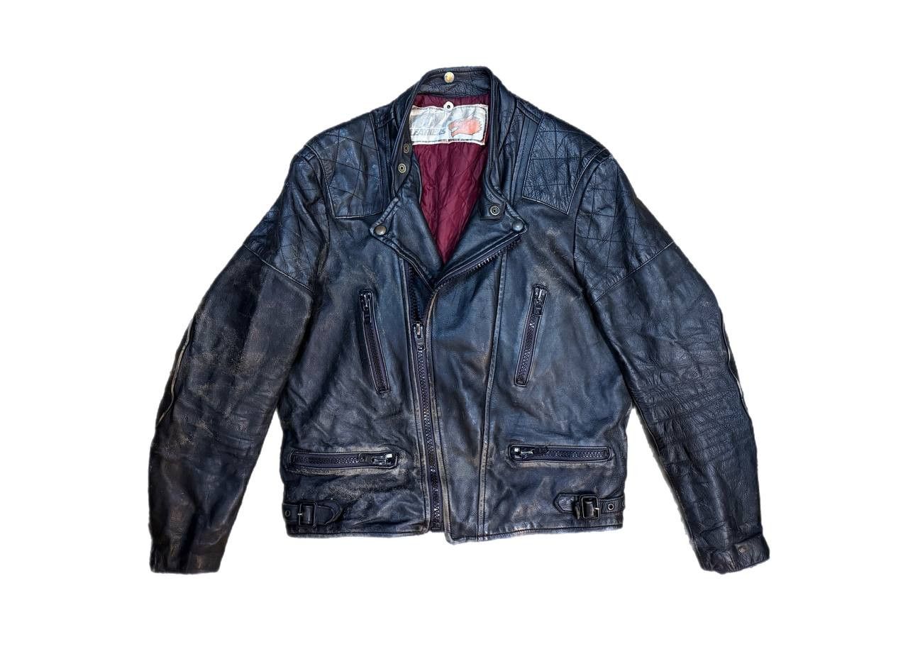 80s vintage A.M.I LONDON ダブルライダースジャケット Vintage VINTAGE 80's AMI LONDON LEATHER MOTORCYCLE JACKET | Grailed
