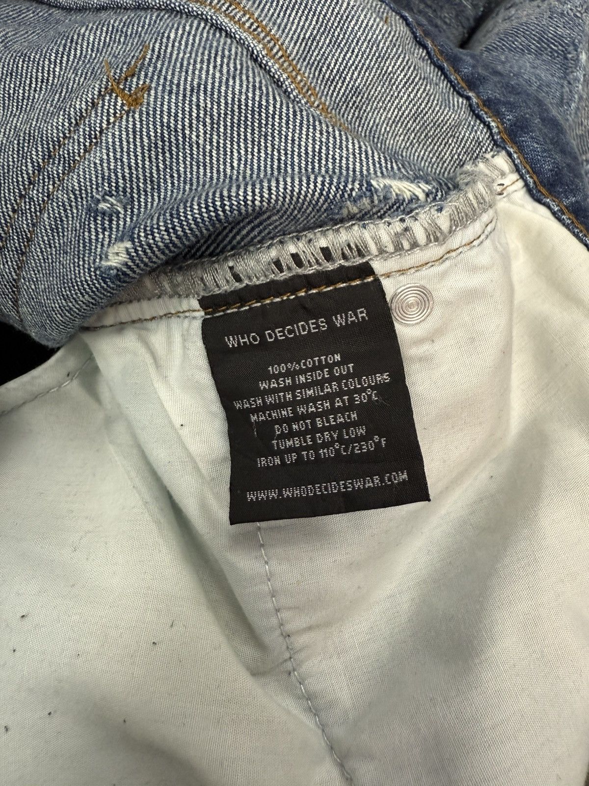 Who Decides War RHINESTONE WASHED DENIM Size US 36 / EU 52 - 5 Thumbnail