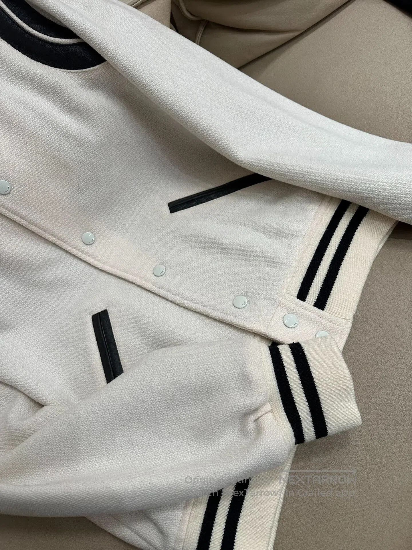 Anthony Vaccarello Saint Laurent Black and White Baseball Jacket. Size US S / EU 44-46 / 1 - 3 Thumbnail