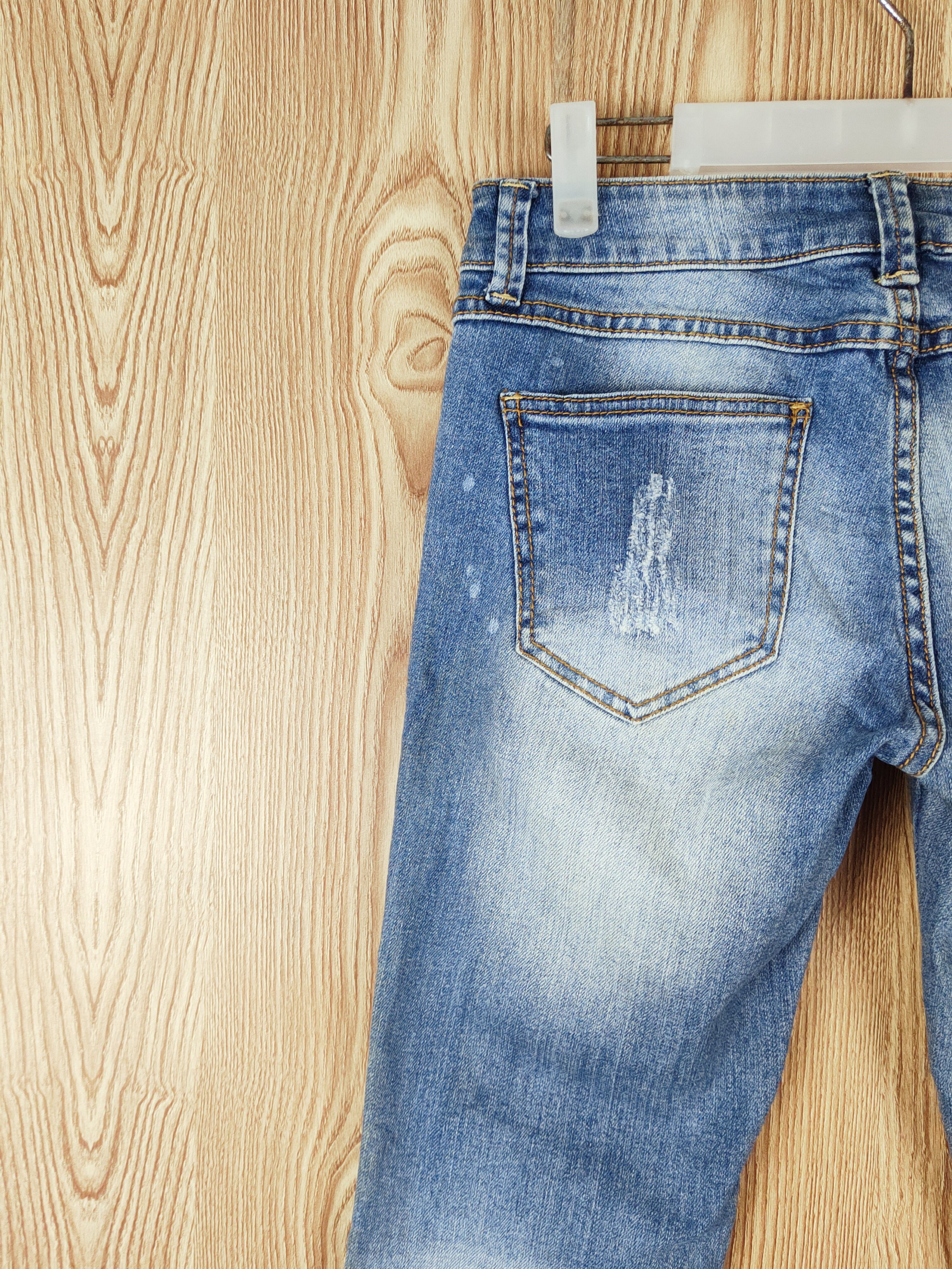 Forever 21 × Vintage Forever 21 Blue Distressed Ripped Skinny Jeans Size 29" - 8 Thumbnail