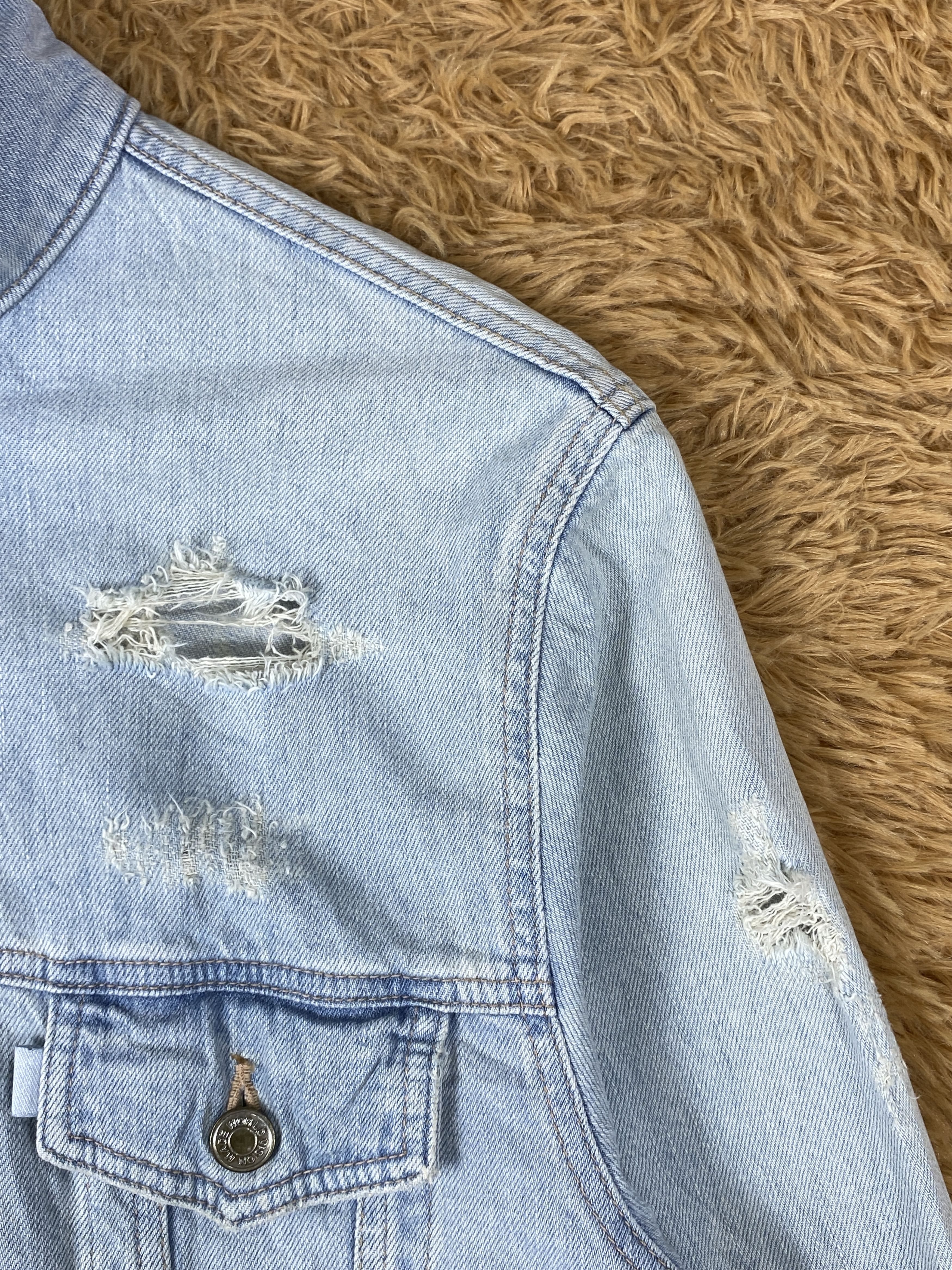 Vintage Vintage Japanese Brand Distressed Denim Jacket Size US XS / EU 42 / 0 - 4 Thumbnail