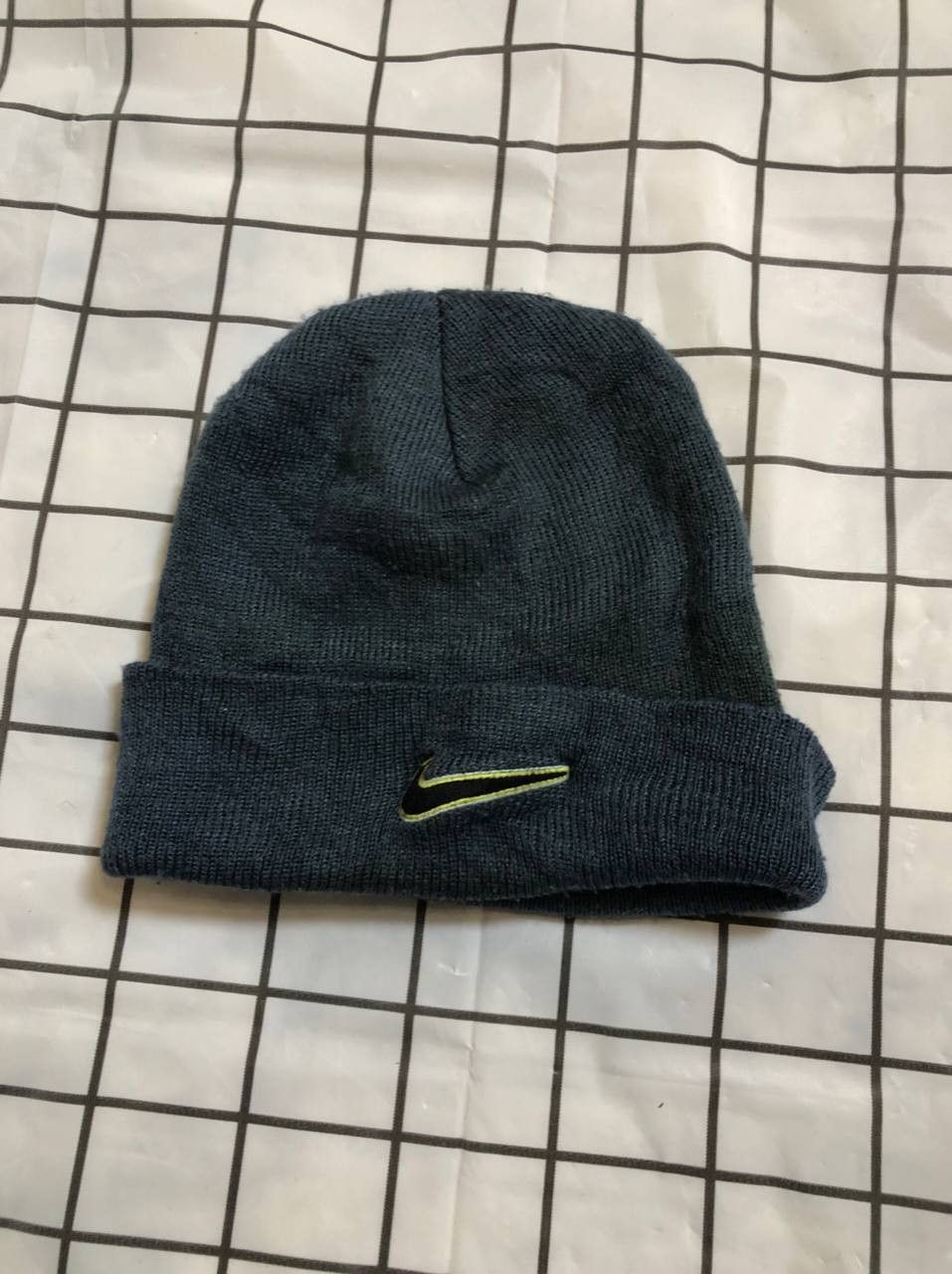 Nike Vintage Y2K Center Swoosh Nike Beanie Winter Hat Cap Dark Size ONE SIZE - 1 Thumbnail