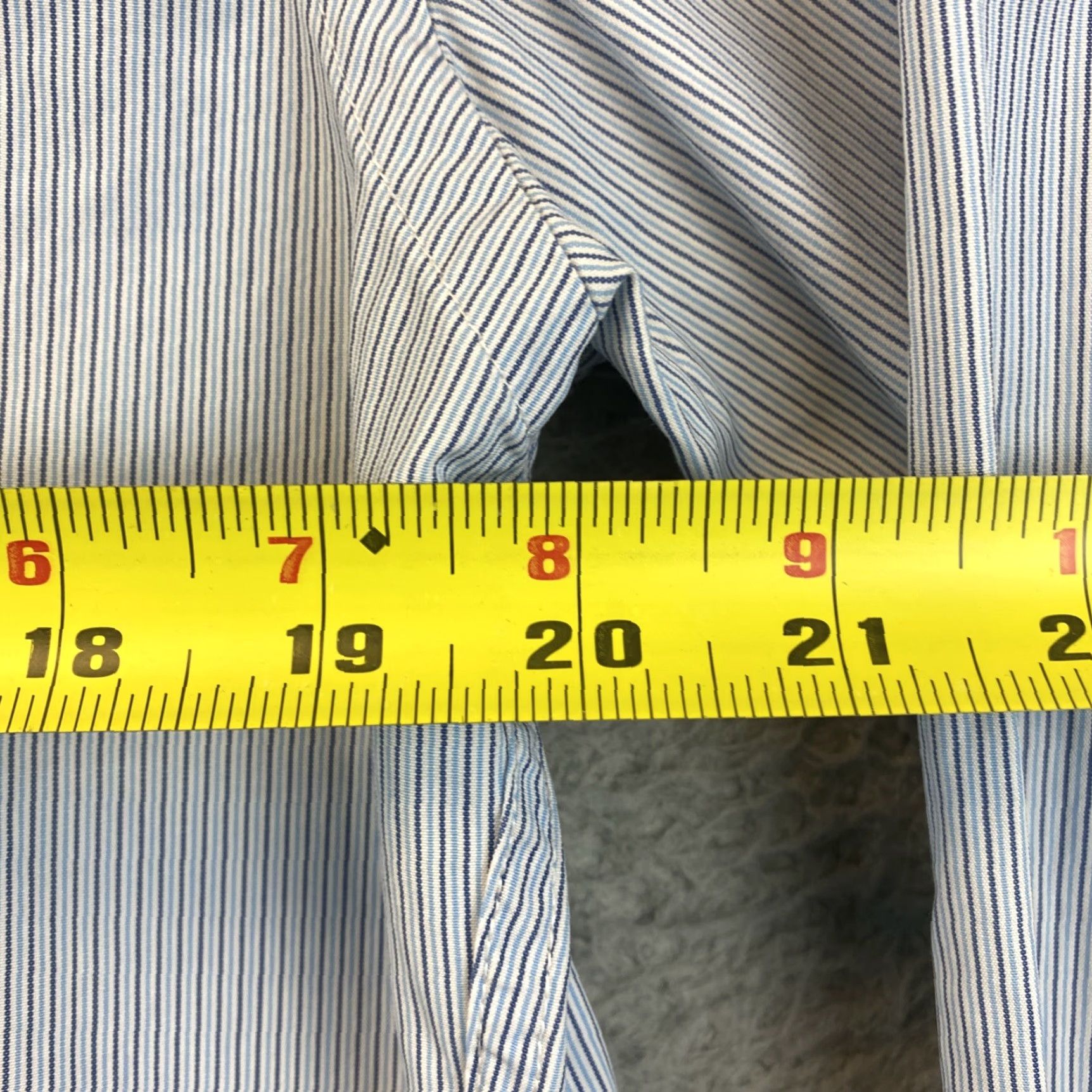 Abercrombie & Fitch ABERCROMBIE & FITCH Striped Button-Up Long Sleeve Shirt Mens L Blue Slim Fit Classic Casual Size US L / EU 52-54 / 3 - 7 Thumbnail
