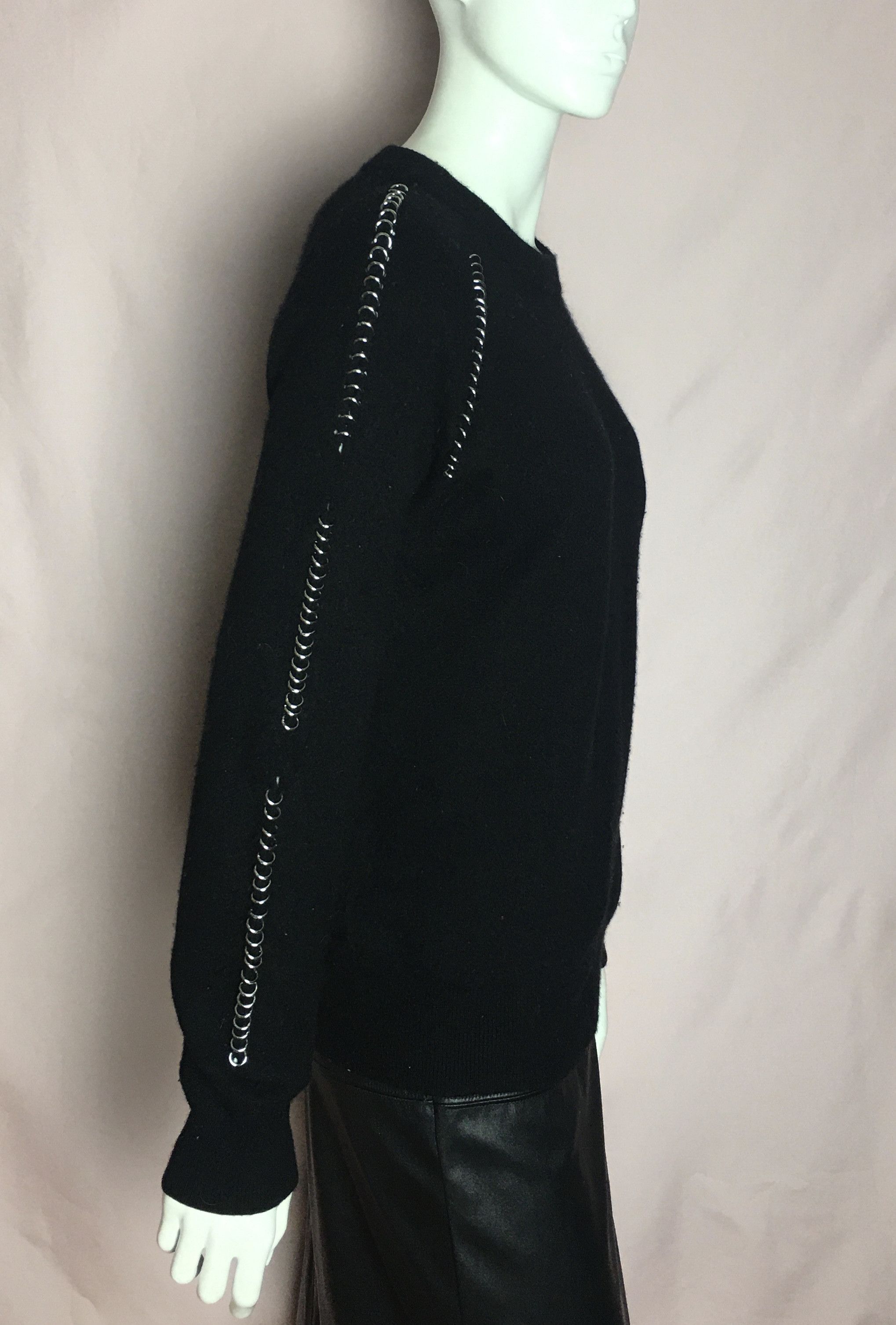 The Kooples The Kooples Pierced Wool Cashmere Blend Sweater Black Size 3 Size M / US 6-8 / IT 42-44 - 5 Thumbnail