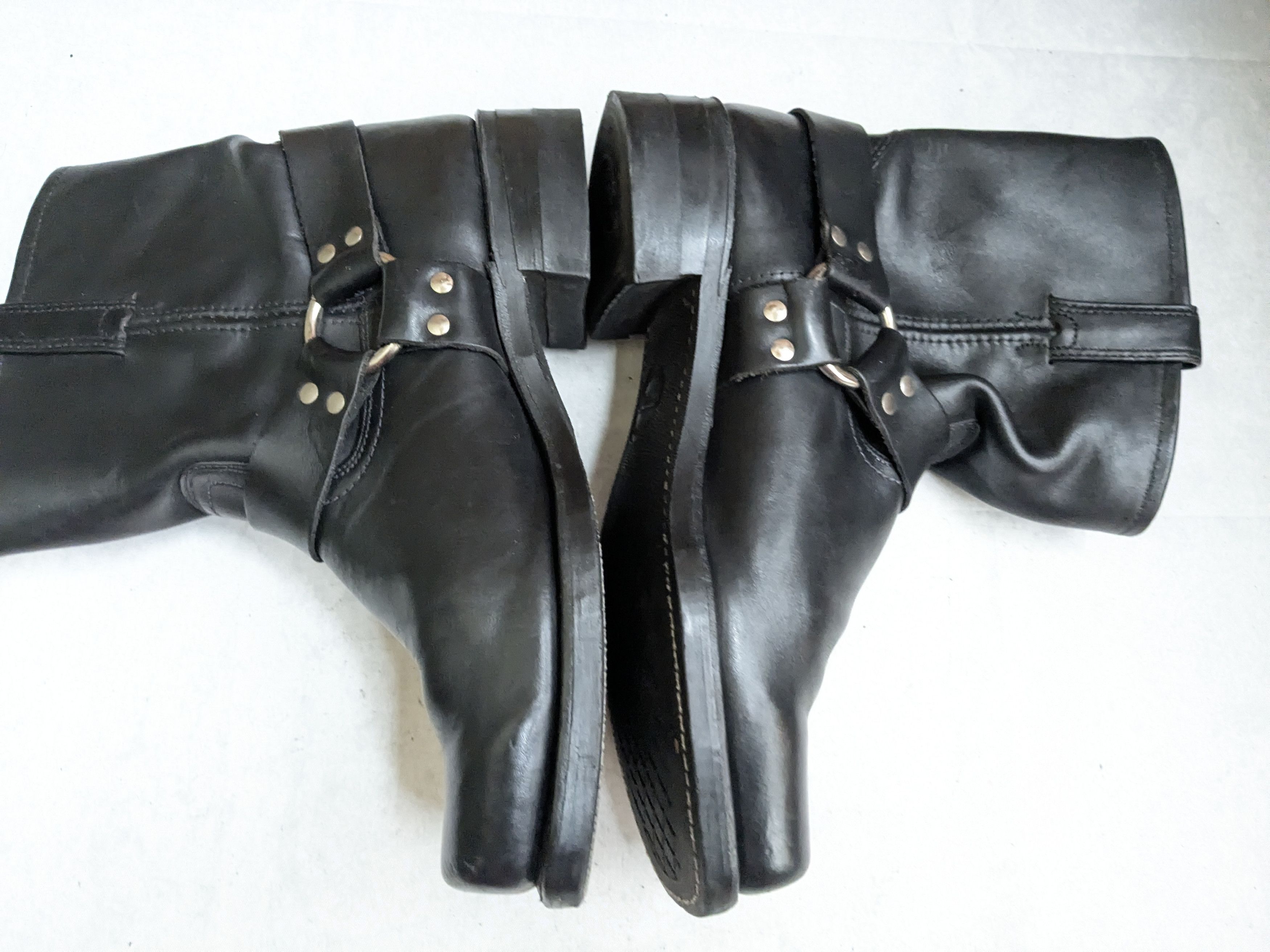 Frye Frye Harness Boots Black Leather 13 M Buckle Strap Size US 13 / EU 46 - 6 Thumbnail