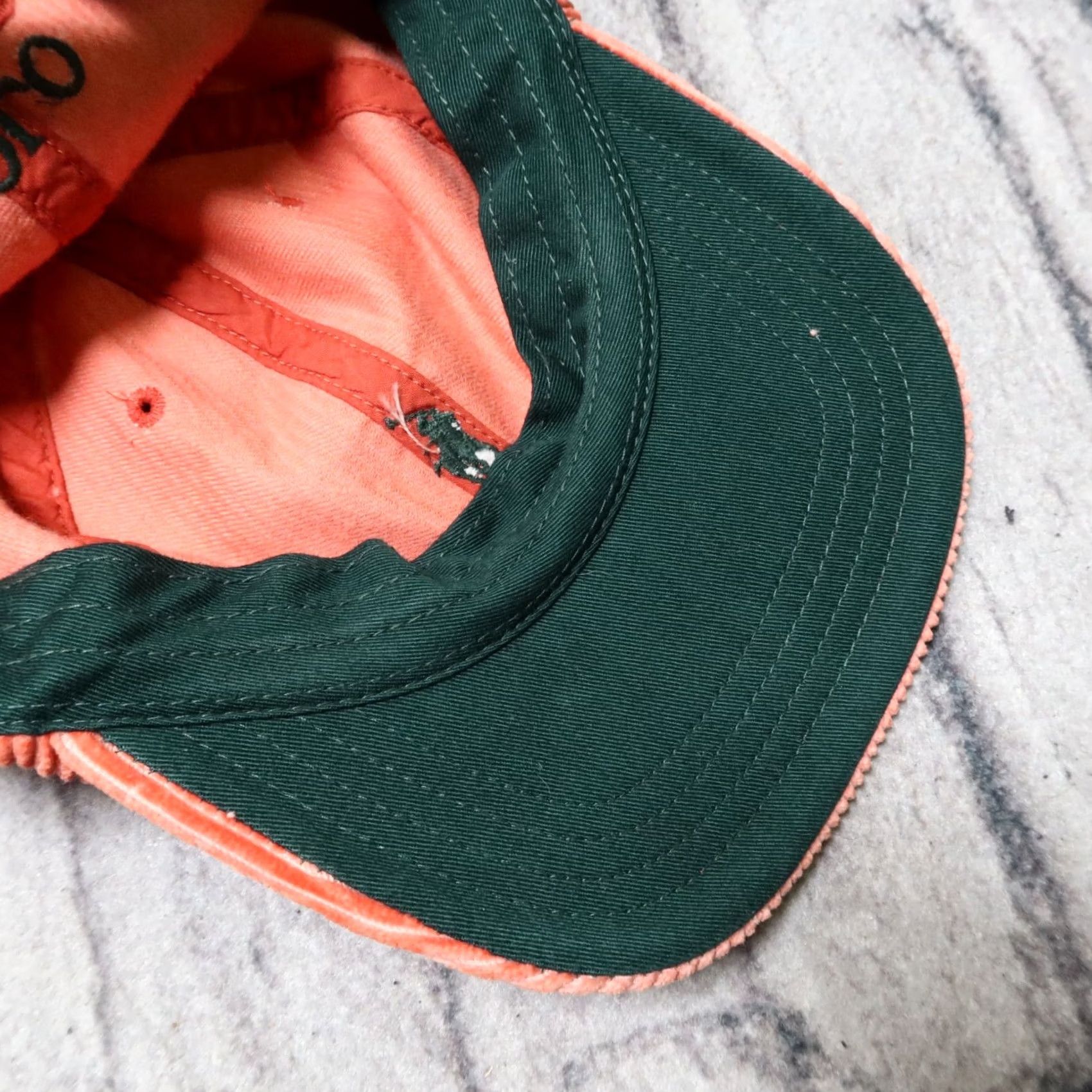 Polo Ralph Lauren VINTAGE Polo Ralph Lauren Corduroy Leather Strapback Hat Dad Cap Adjustable Salmon Mens Size US M / EU 48-50 / 2 - 4 Thumbnail