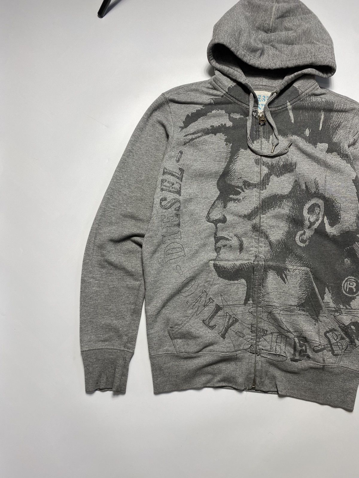 Diesel × Vintage Vintage Diesel graphic all over print zip hoodie zipper Size US L / EU 52-54 / 3 - 2 Thumbnail